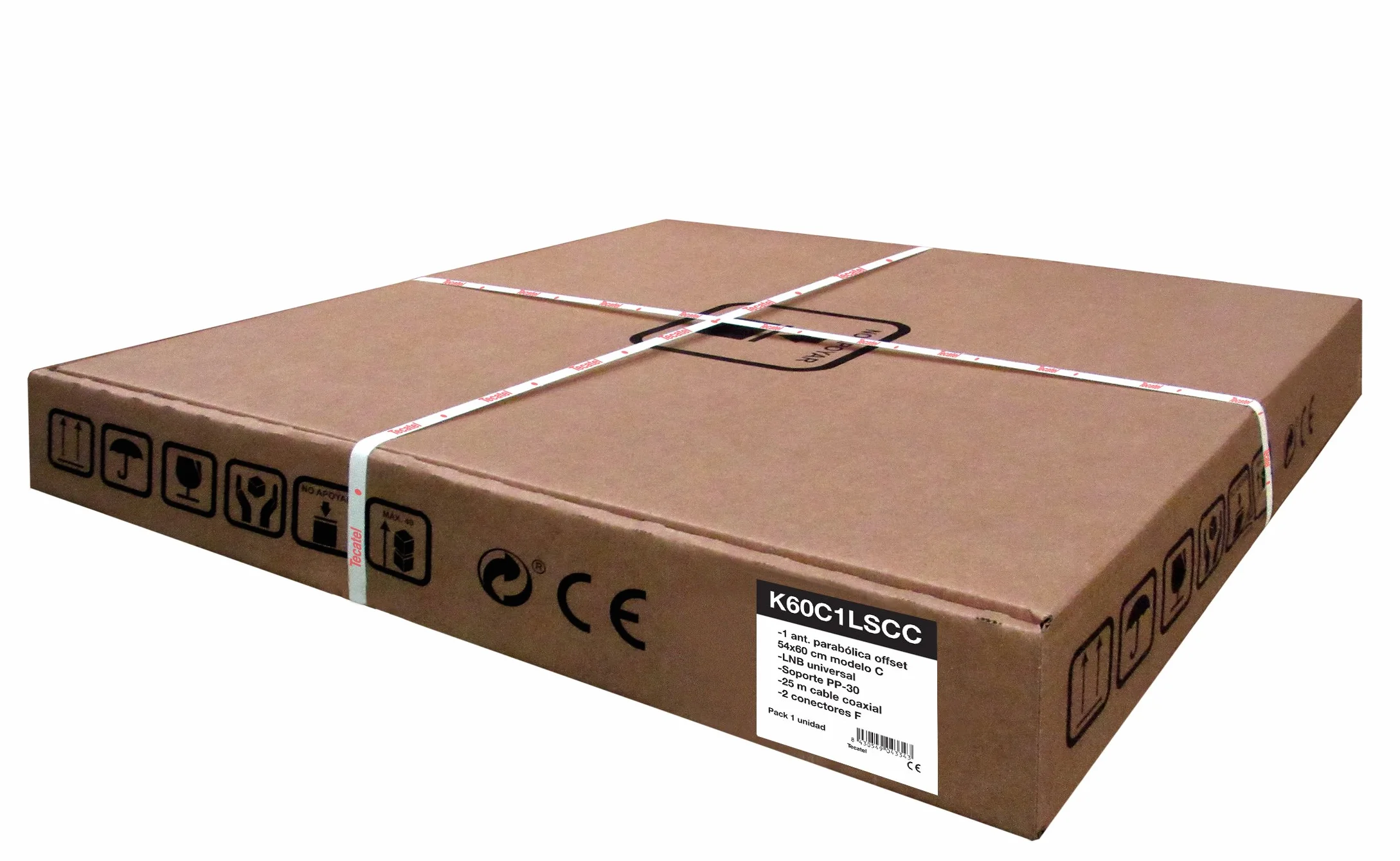 Kit antenna satellitare 60 cm + LNB + Supporto + cavo + connettori