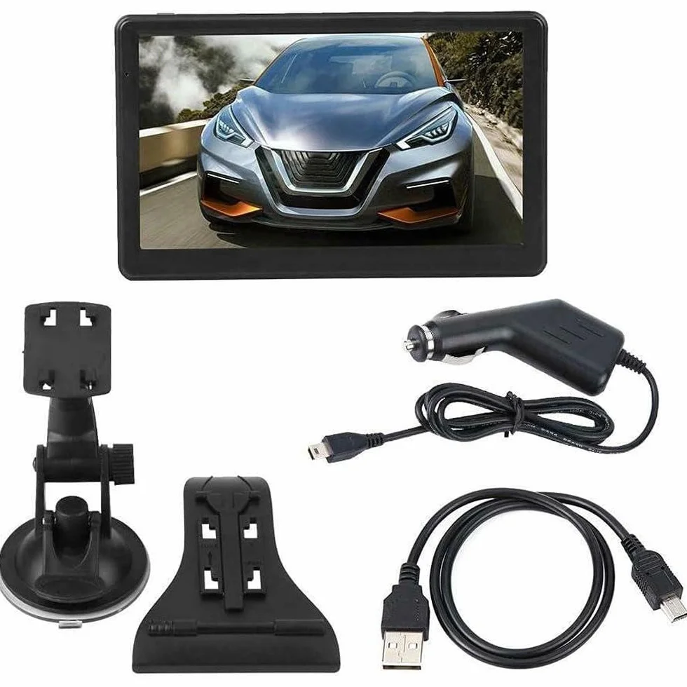 Riloer GPS per auto 7 pollici touch screen HD mappa guida vocale portatile ricaricabile