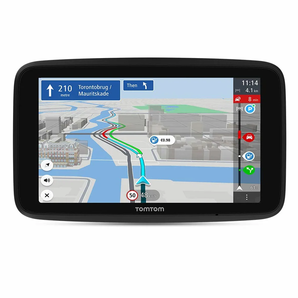 TomTom Navigatore Satellitare Auto GO Discover, 6 Pollici, con Traffico, Tutor, Autovelox, Mappe Mondo, Aggiornamenti Veloci Tramite WiFi, Parcheggi, Prezzi Benzina, Supporto Reversibile Magnetico