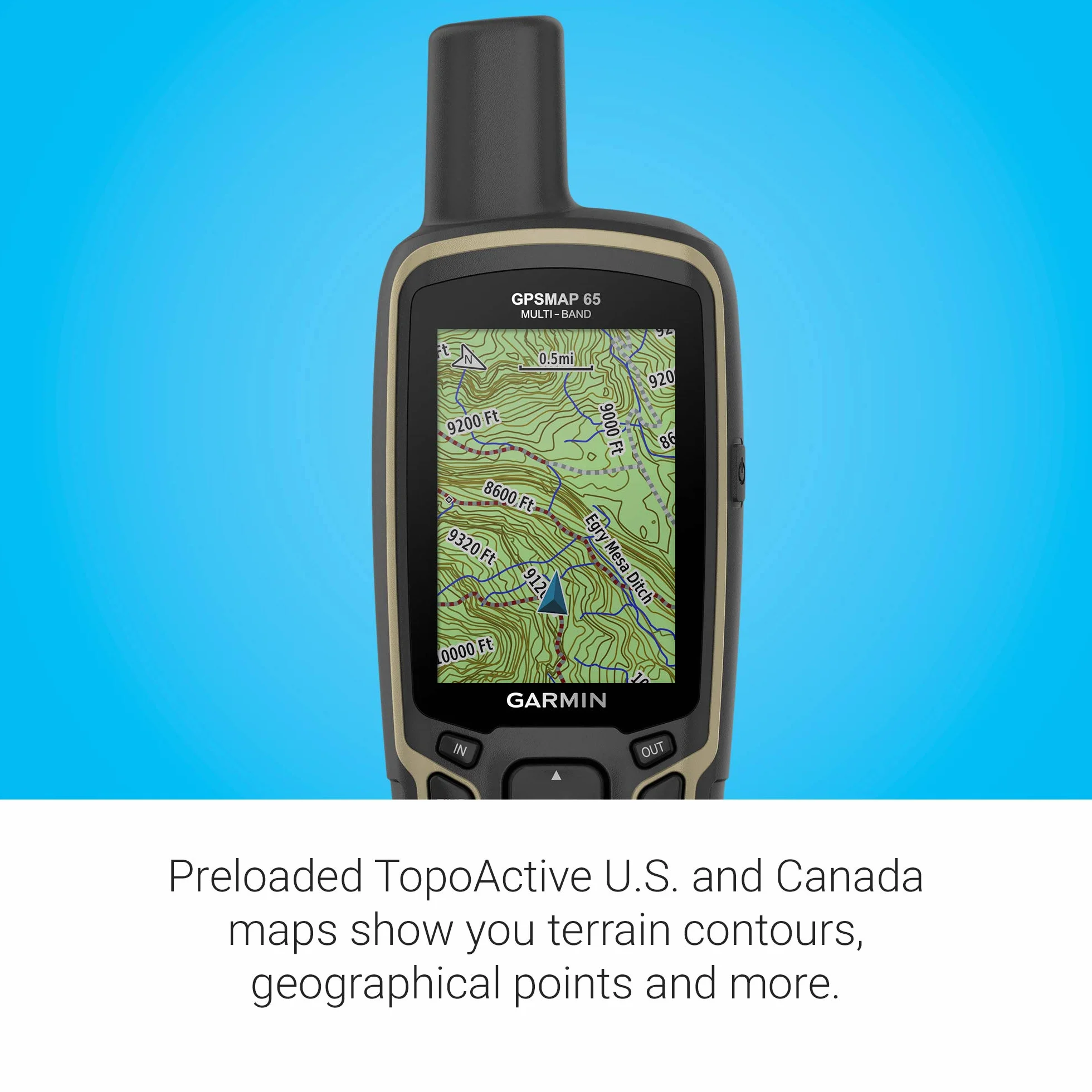 Garmin GPSMAP 65, palmare a pulsante con supporto satellitare esteso e tecnologia multi-banda, display a colori da 2,6", 010-02451-00