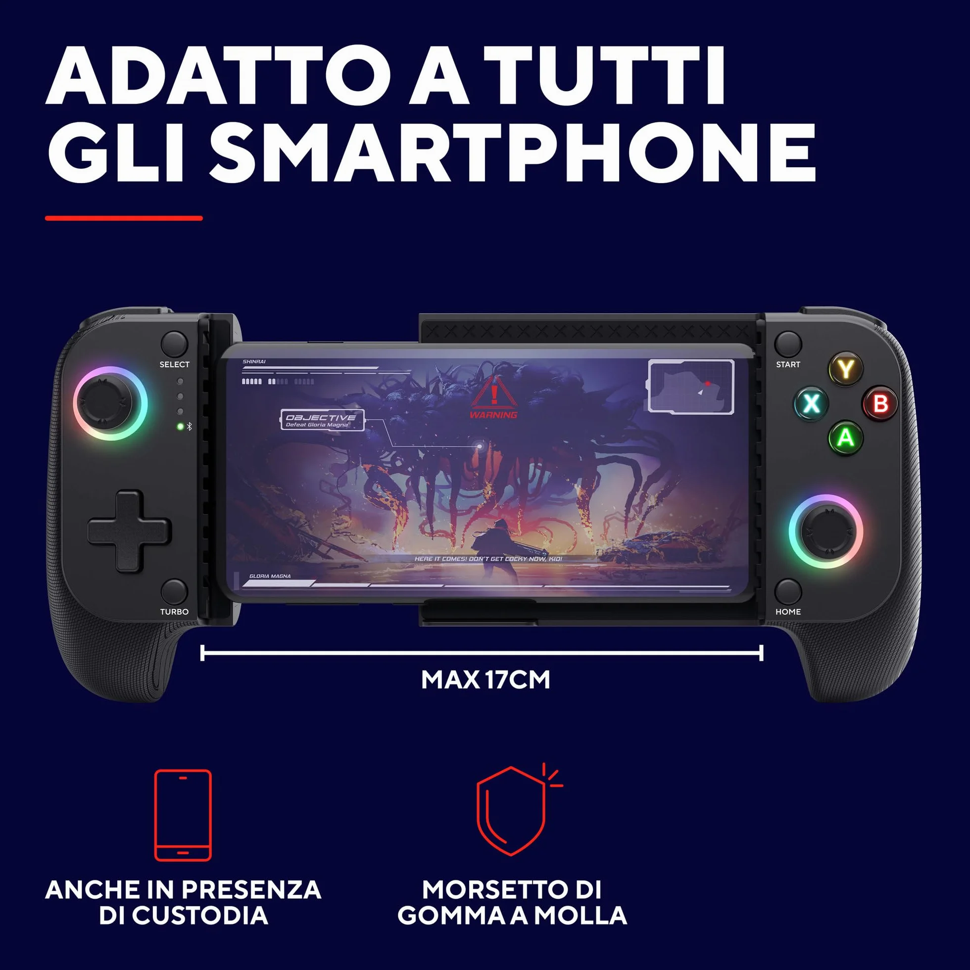Trust GXT 735 Mylox Controller Bluetooth per Telefono, Gamepad Wireless per iPhone/Android/PS5/Xbox, Nero