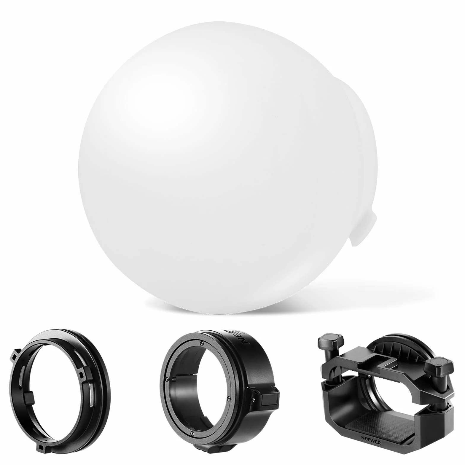 Neewer Diffusion Dome CRS6 Softbox con 3 anelli adattatori, compatibile con Godox V1 Z2PRO Z3R testa rotonda Flash e Square Speedlite Z880 e altri, supporto per luce video MS60B MS60C MS150B