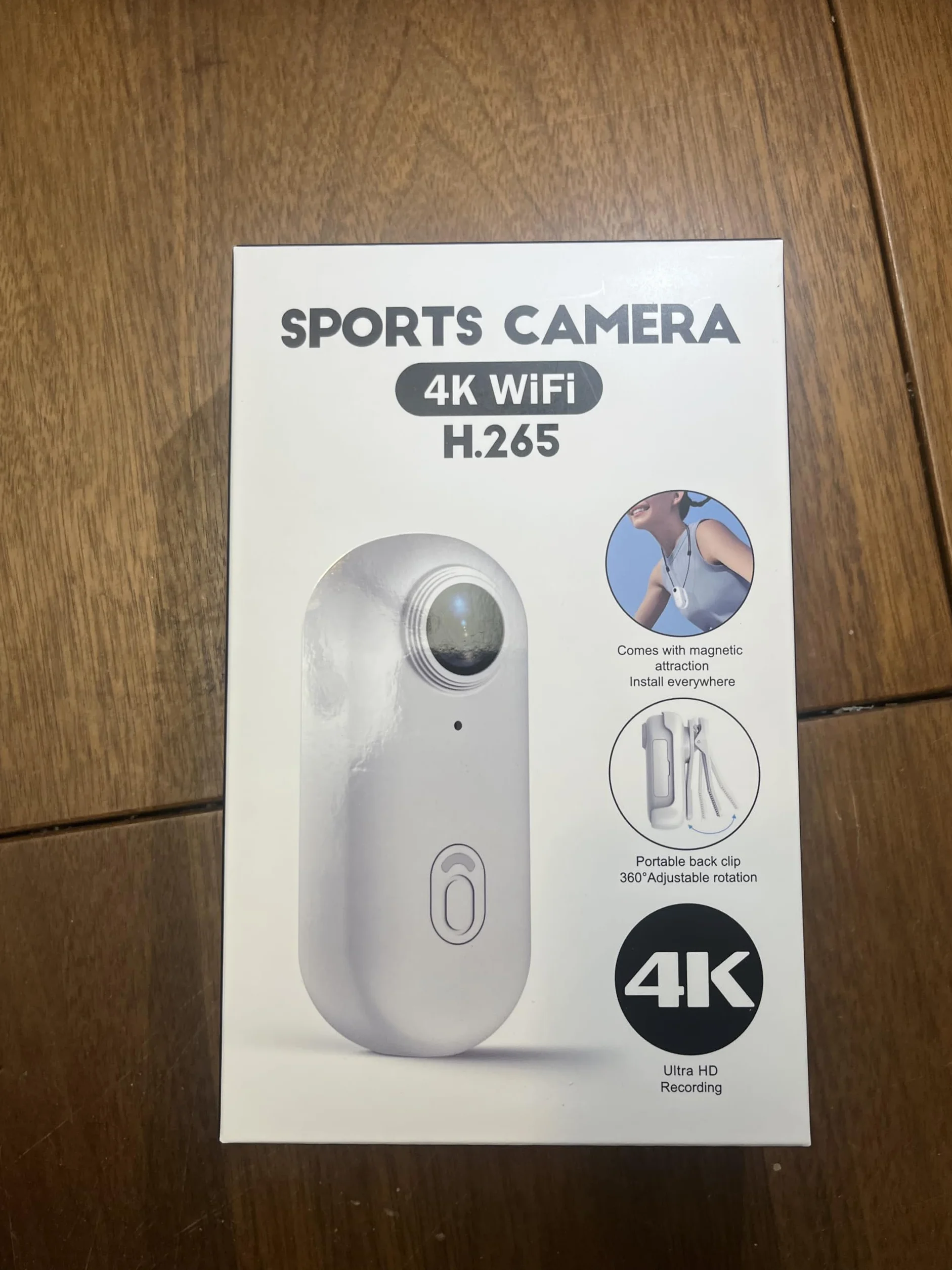 4K - Telecamera corpo 4K con tracciamento audio e video, impermeabile, magnetica e con clip a 360°, batteria da 120 minuti per ciclismo, passeggiate con animali (4K-P-64G)