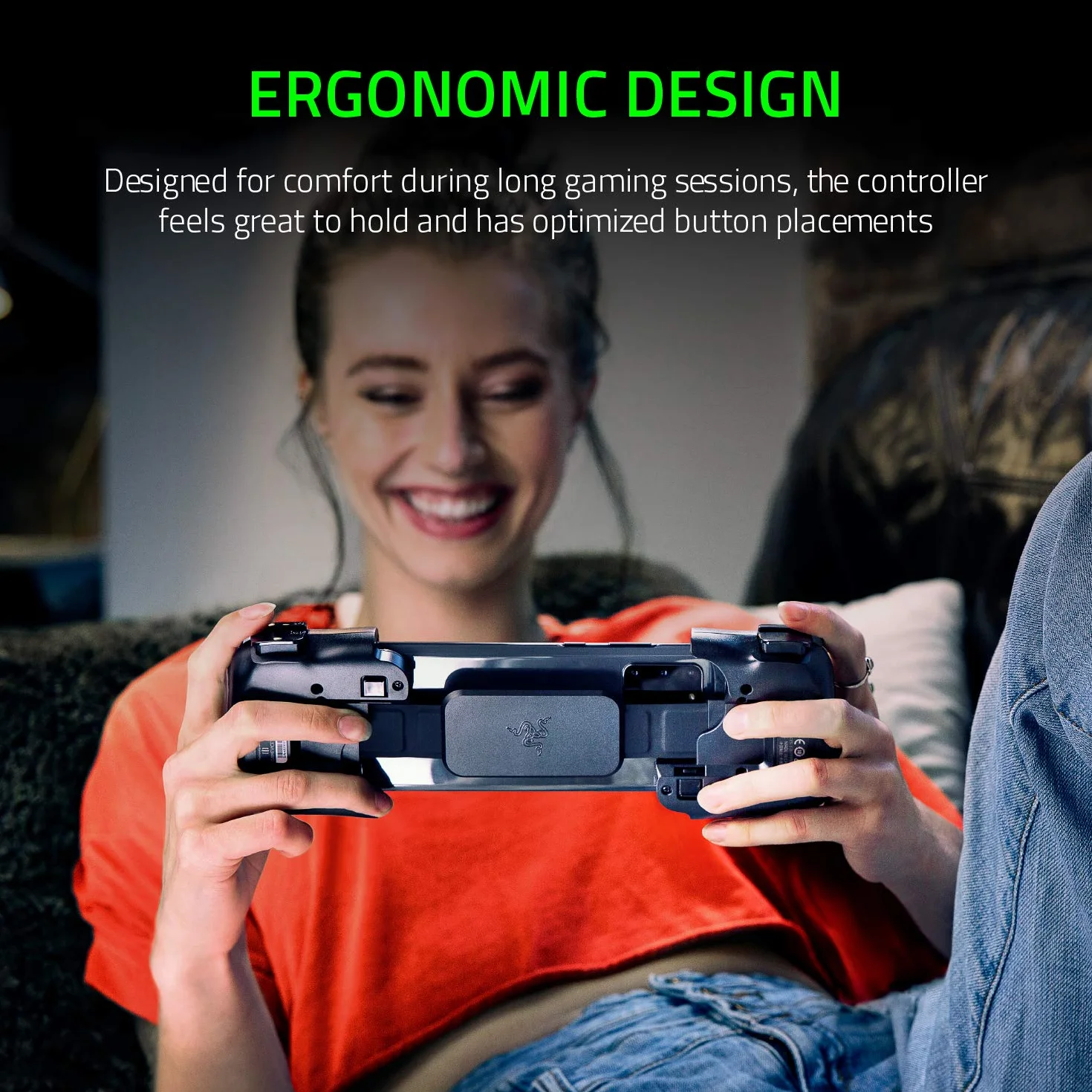 Razer Kishi per Android - Controller Di Gioco Per Smartphone, Connessione USB-C, Design Ergonomico, Adattamento Individuale per Telefoni Cellulari, Stick Analogico, Latenza Bassa- Nero