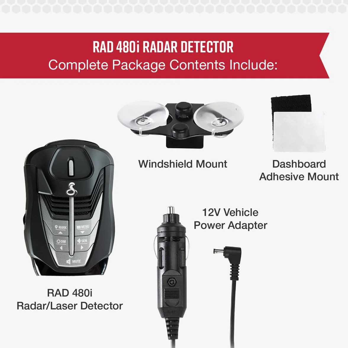 Cobra RAD 480i Laser Radar Detector – Long Range Detection, Bluetooth, iRadar App, LaserEye Front and Rear Detection, Next Gen IVT Filtering, Black