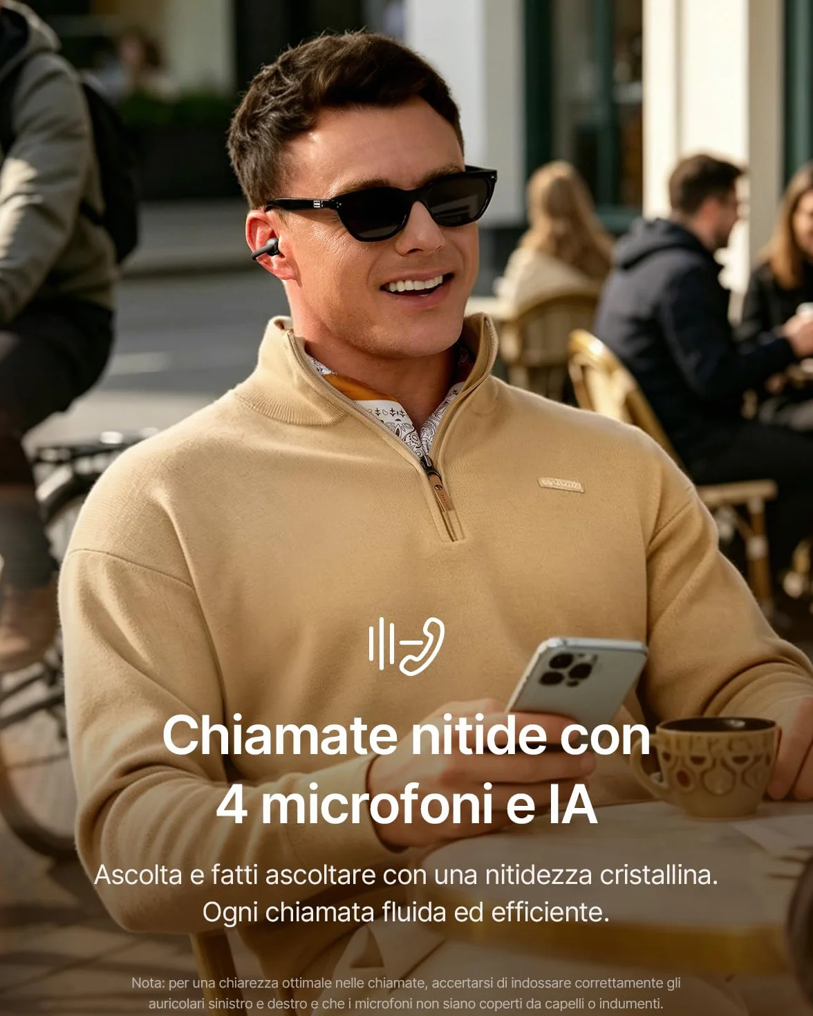 Baseus MC2 Cuffie Open-Ear, Auricolari a Clip con CloudComfort 2.0, Hi-Res Audio, LDAC, SuperBass 3.0, Bluetooth 6.0, 4 Microfoni con IA per chiamate nitide, 55 h di autonomia, IP67, leggeri 5,1 g