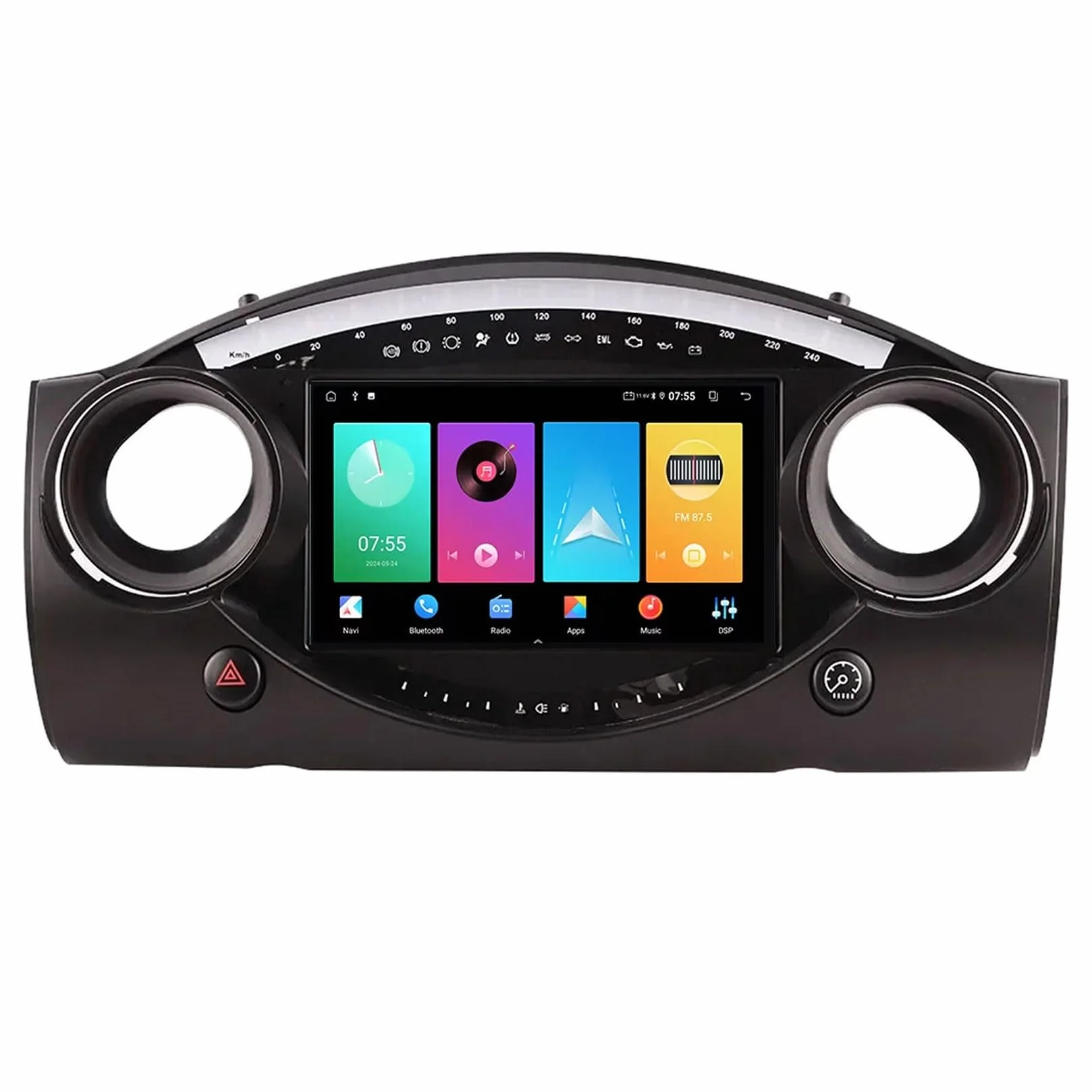 9 Pollici Android 14 Autoradio 2 Din per BMW Mini Cooper S R50 R52 R53 2004-2007 con Carplay Android Auto Senza Fili Bluetooth Stereo Auto Vista Posteriore in Diretta,con Comandi al volante/Mic(P3 WIF