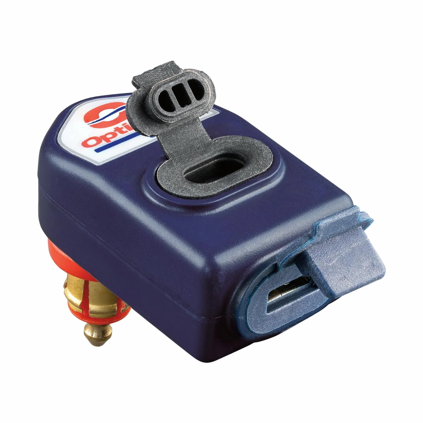 Optimate O-114 Caricatore, 3300 mA, doppia uscita, resistente alle intemperie, USB-A e C, con spina per bici