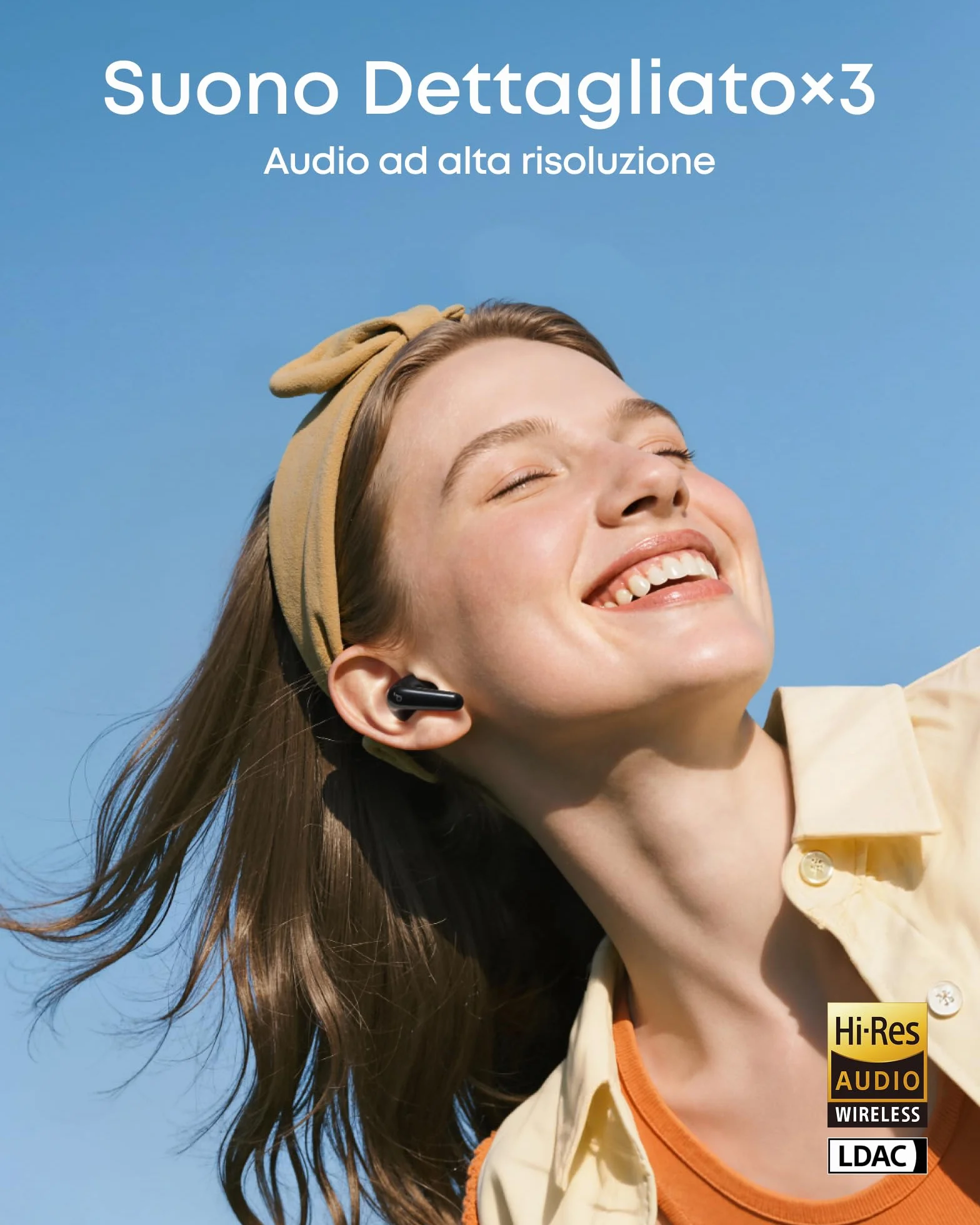 Soundcore P31i di Anker, Cancellazione adattiva rumore in tempo reale, Audio HR, Auricolari BT wireless con funzione di traduzione, 50 ore di autonomia, Cuffie BT