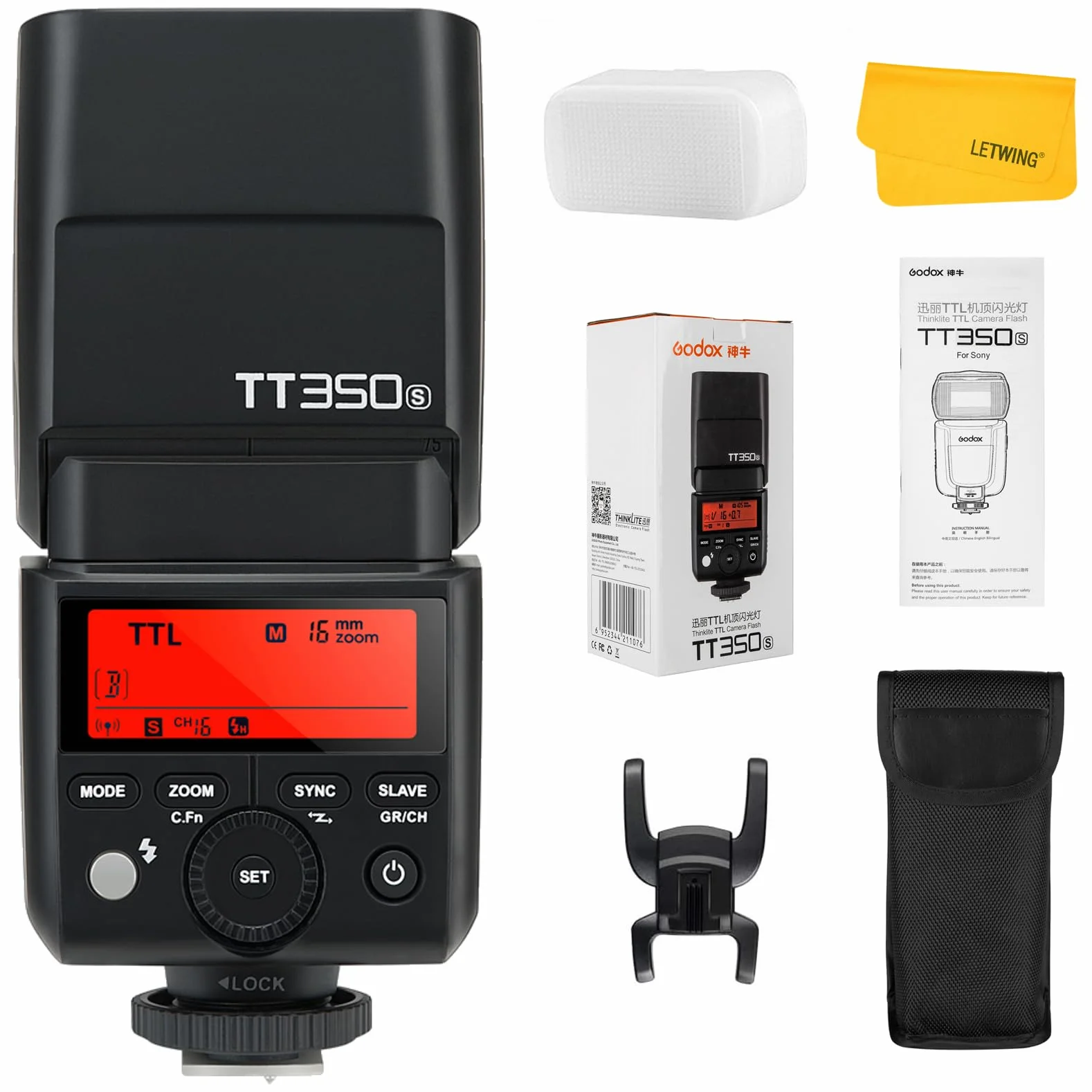 Godox TT350S Flash Sony Speedlite 2.4G Wireless HSS 1/8000s Master Slave A7R A7S A6300 A6000 A58 A99