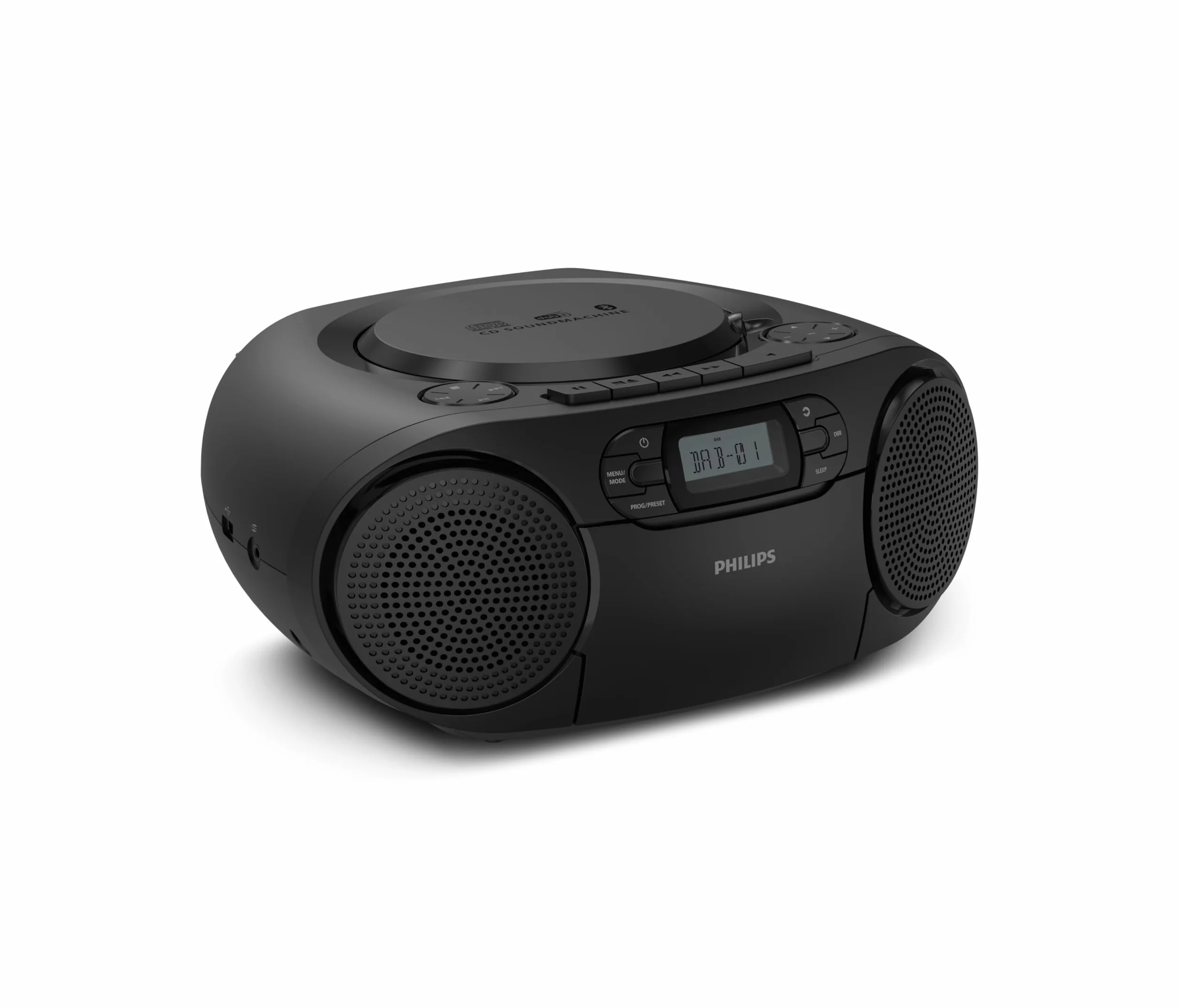 Philips TAZ2500 CD Soundmachine portatile lettore cassette, Radio DAB+/FM, Bluetooth 6.0, Riproduzione USB, Ingresso audio, Boost bassi dinamici, Altoparlanti stereo, Alimentazione CA/Batteria – Nero