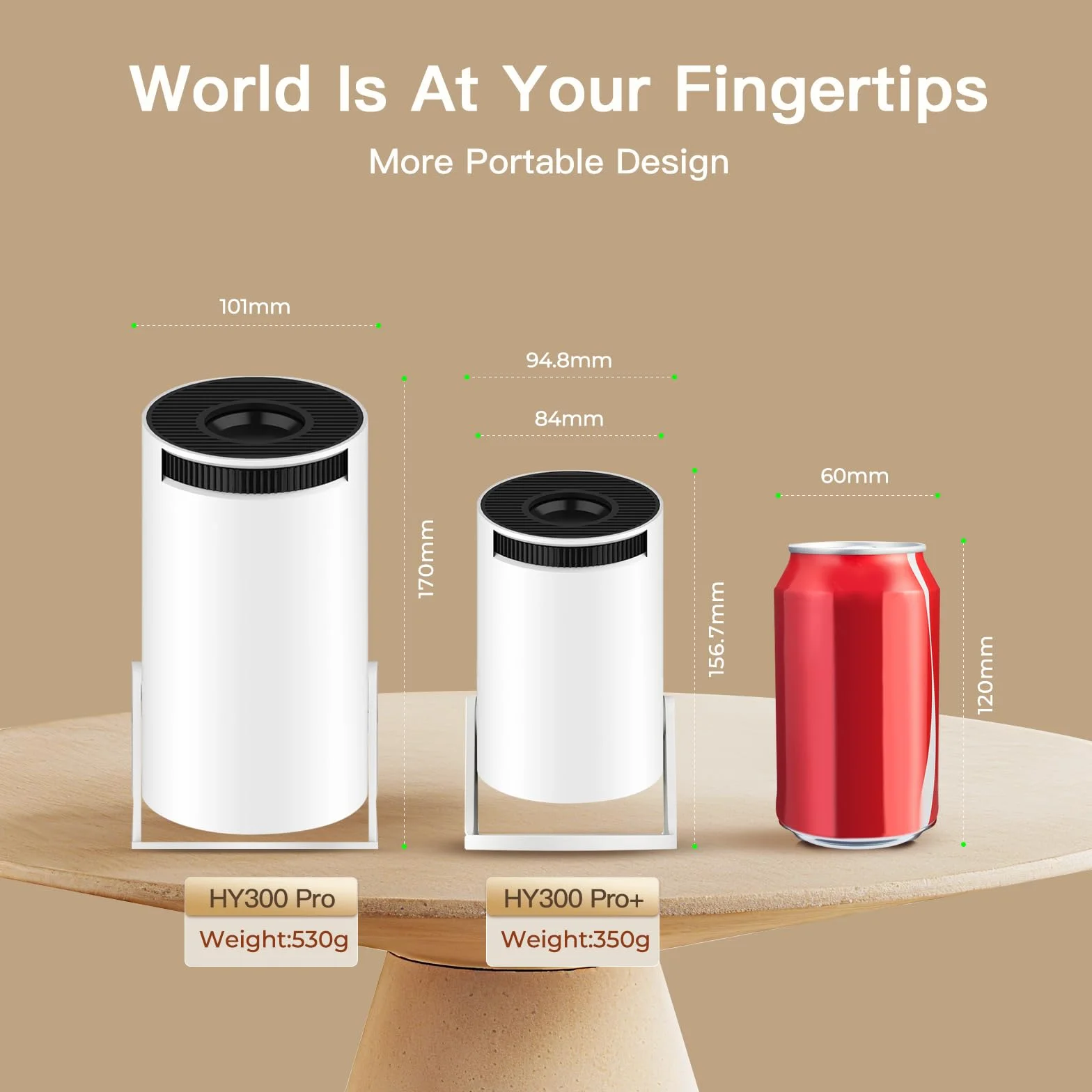 Mini Proiettore con WiFi e Bluetooth Integrato, Android 14, Supporto 1080P 4K, Proiettore Portatile, Rotazione 180°, Versione Aggiornata HY300 Pro+, per Uso Domestico ed Esterno LYNCAST