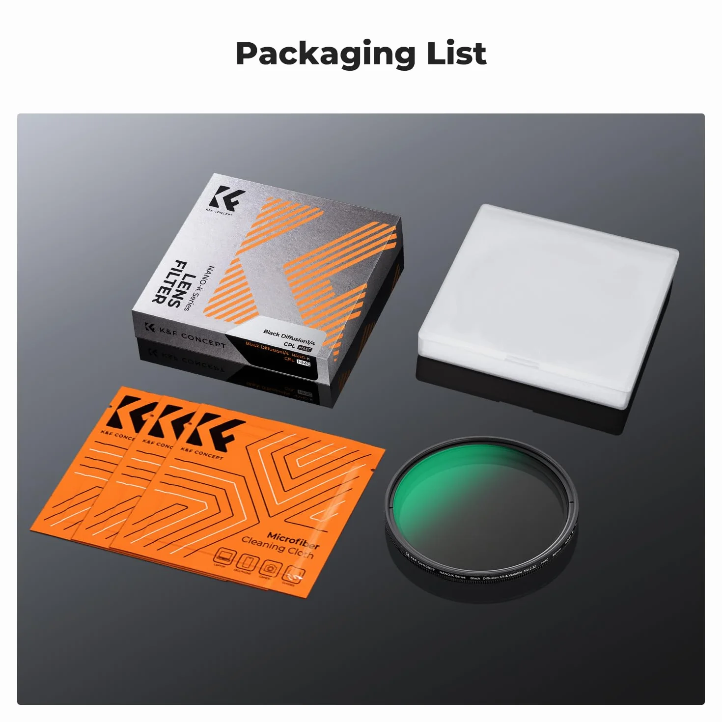 K&F CONCEPT 2 In 1 Filtro Black-Mist 1/4 & Variabile ND2-32 (5 Stop), 77mm Filtro Black Diffusion 1/4 & Densità Neutra ND in Vetro Ottico, Nano Rivestimento con 3Pcs Panno di Pulizia (Nano-K Serie)
