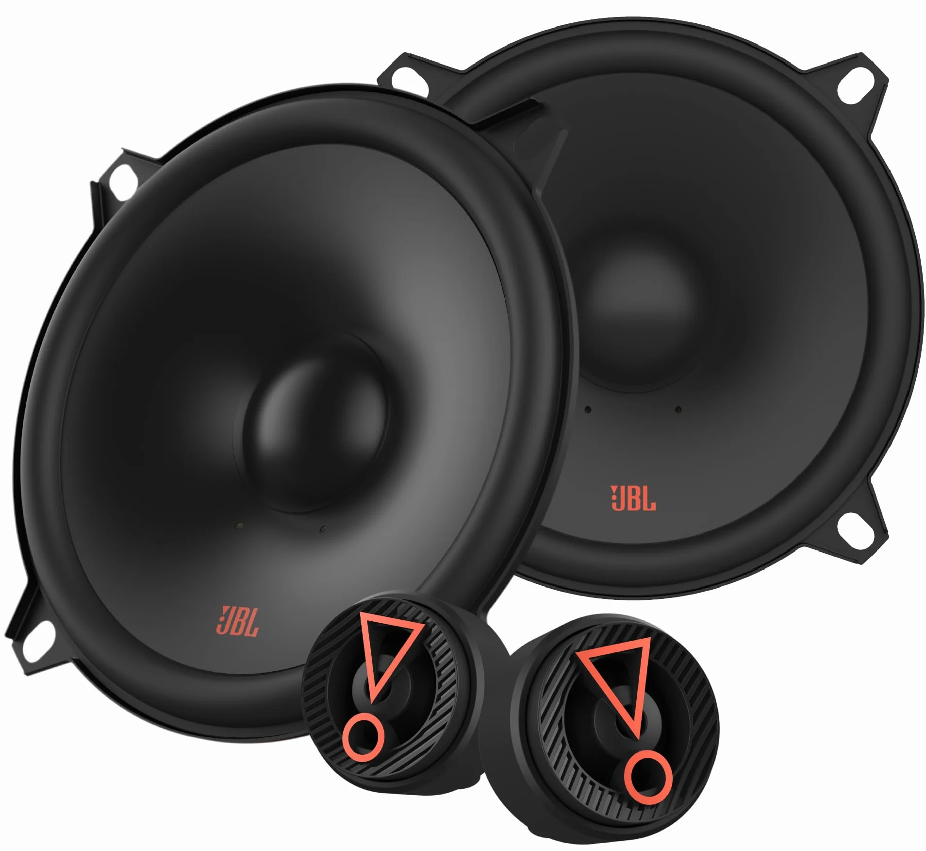 JBL Stage3 507CF sistema di altoparlanti componenti auto 2 vie 13 cm con 45 W RMS e 270 W Max, sensibilità 90 dB, 3 Ohm, woofer Plus One, tweeter edge-driven e crossover esterni