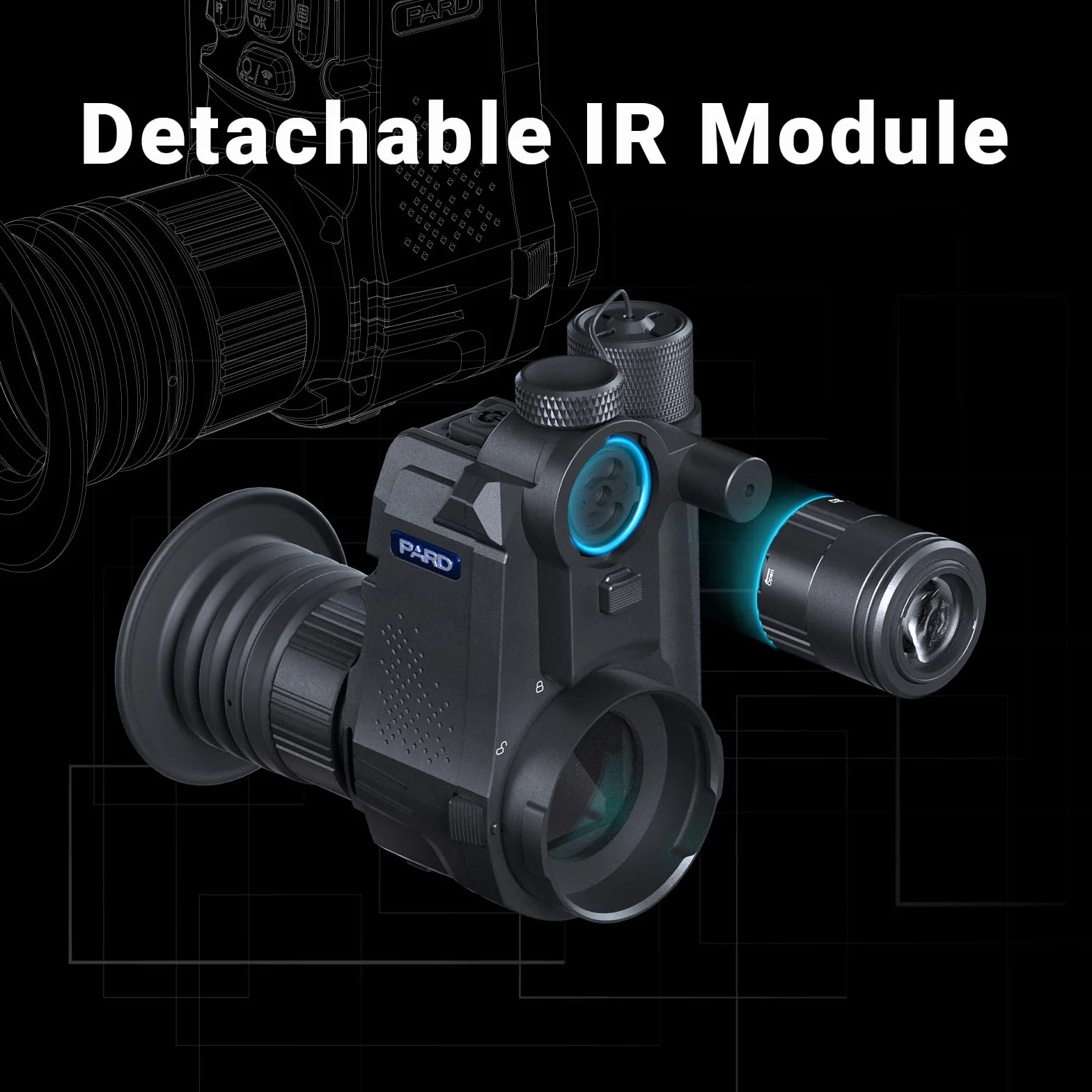 PARD Night Vision, Night Vision 100% Darkness, Monocoli a infrarossi da viaggio per caccia e sorveglianza, registrazione di immagini e riproduzione video, IR 850nm 940nm, NV007S