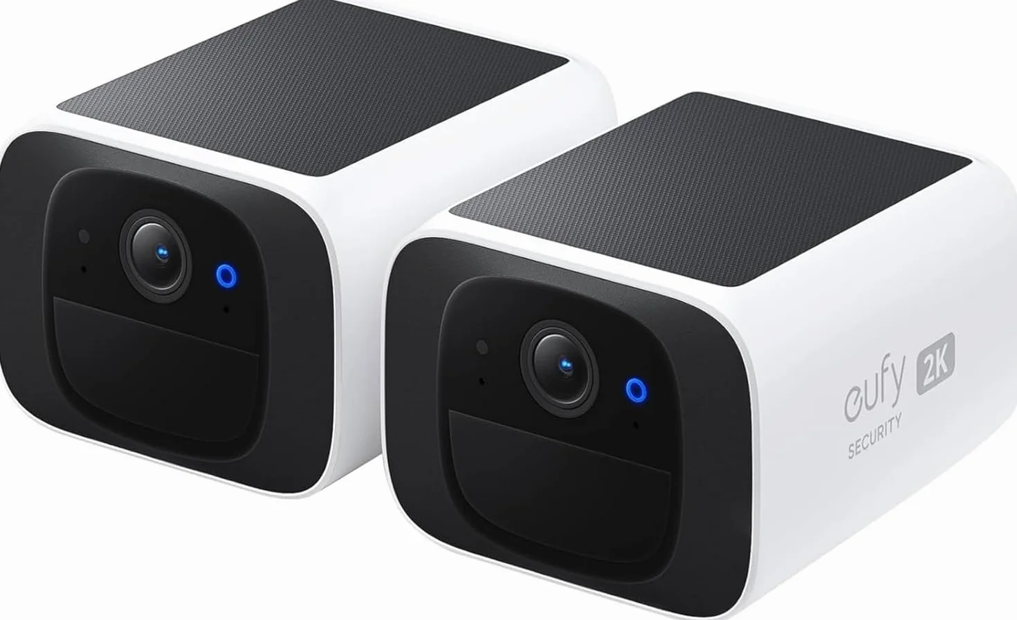 eufy Security telecamera wi-fi esterno S220 SoloCam 2-Pack, Risoluzione 2K, Forever Power, Telecamera wifi esterno senza fili solare, Wi-Fi 2,4 GHz, 2-Pack+Homebase 3