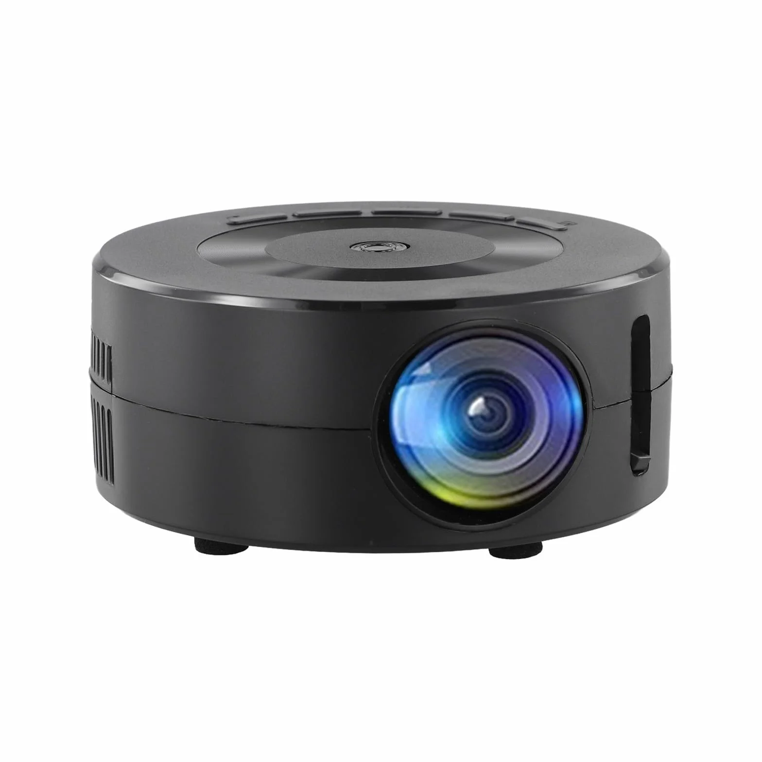 YT200 Proiettore Portatile per Smartphone – Mini Proiettore Compatto da 110mm con Ricarica da Banca di Alimentazione Mobile, Ingresso 5V 2A, per Uso Domestico e Viaggi, Nero