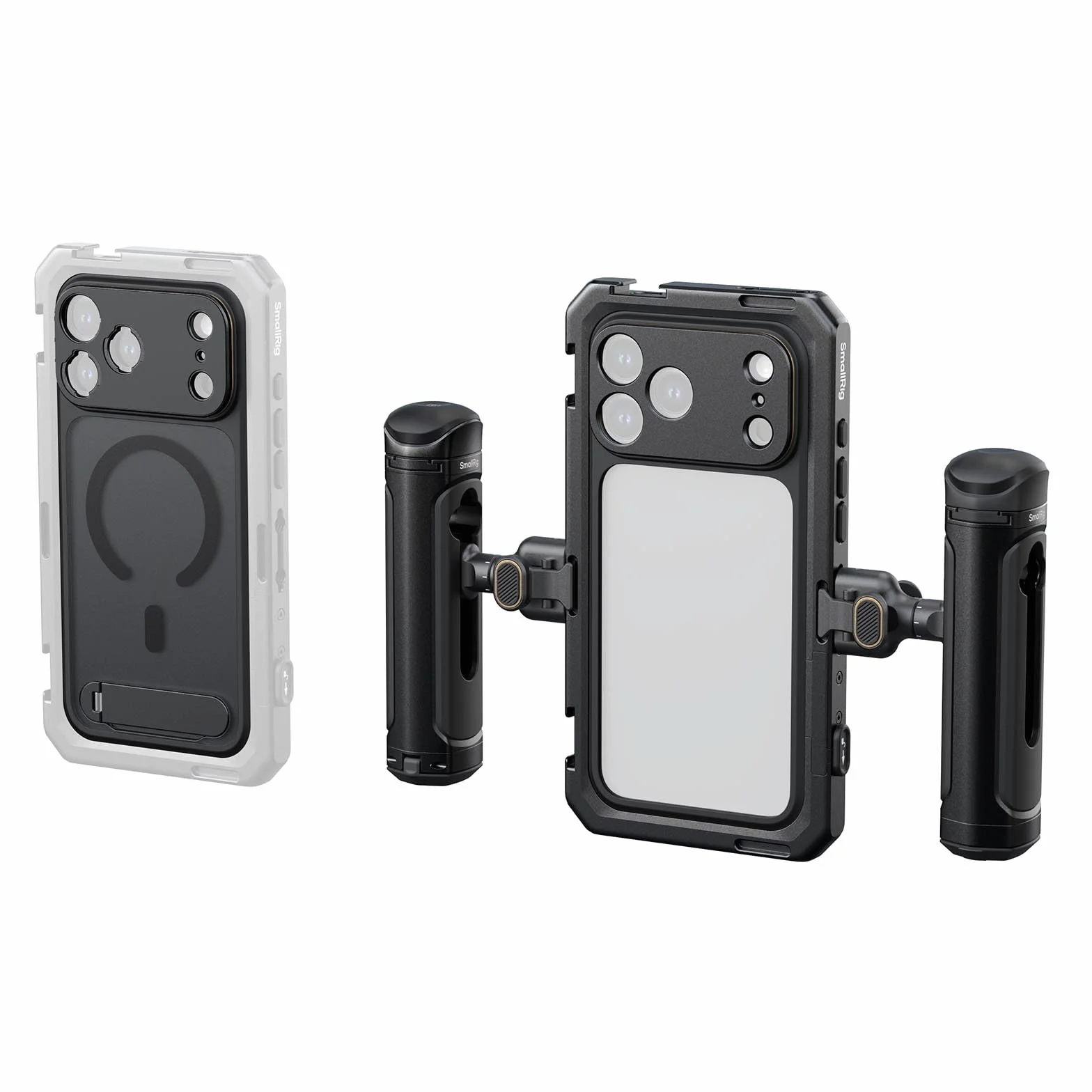 SMALLRIG Kit doppio supporto per videocamere per iPhone 17 Pro Max, supporto per telefono con maniglia a sgancio rapido, piastra posteriore con attacco a T da 17 mm per registrazione video - 5541