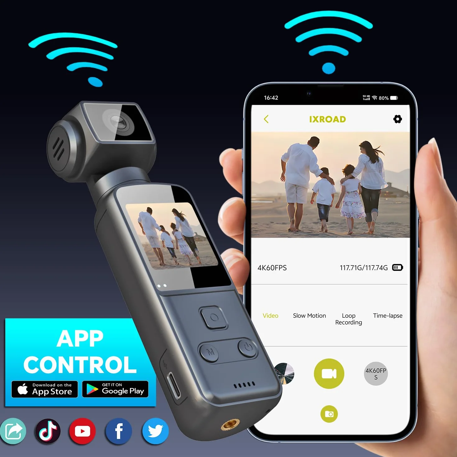5K Bodycam, Mini Action Cam per Vlog POV, Videocamera Telecamera Portatile con Obiettivo Ruotabile 270°, Fotocamera Subacquea con Microfono Esterno, Clip e Scheda TF da 64 GB