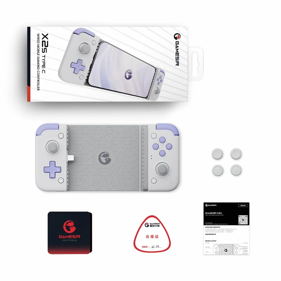 GameSir X2s Type-C Controller di Gioco Mobile - Gen 2, Adattamento Universale - Joysticks e Trigger ad Effetto Hall, Trigger Rapido & Modalità Turbo - Gioca a Xbox, PS & Diablo Immortal