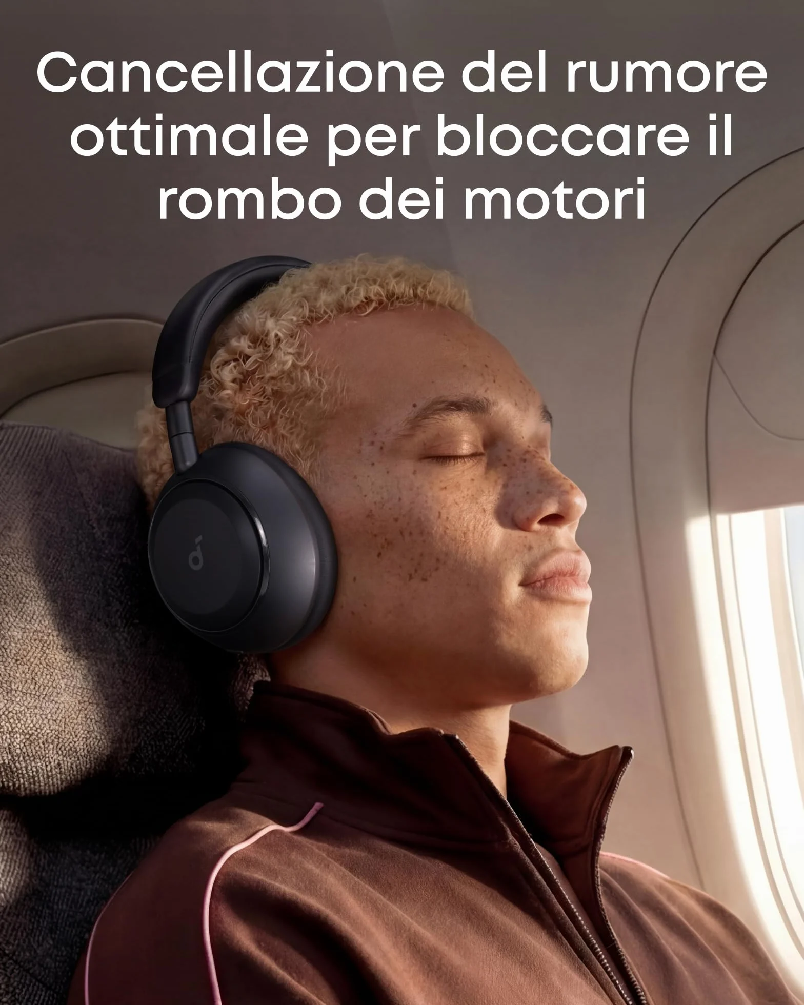 Soundcore Space 2 di Anker, Cuffie con cancellazione attiva del rumore, vestibilità comoda, 50 ore, audio wireless HD LDAC, 2 connessioni, chiamate nitide, BT 6.1, modalità Nap, rilevamento usura