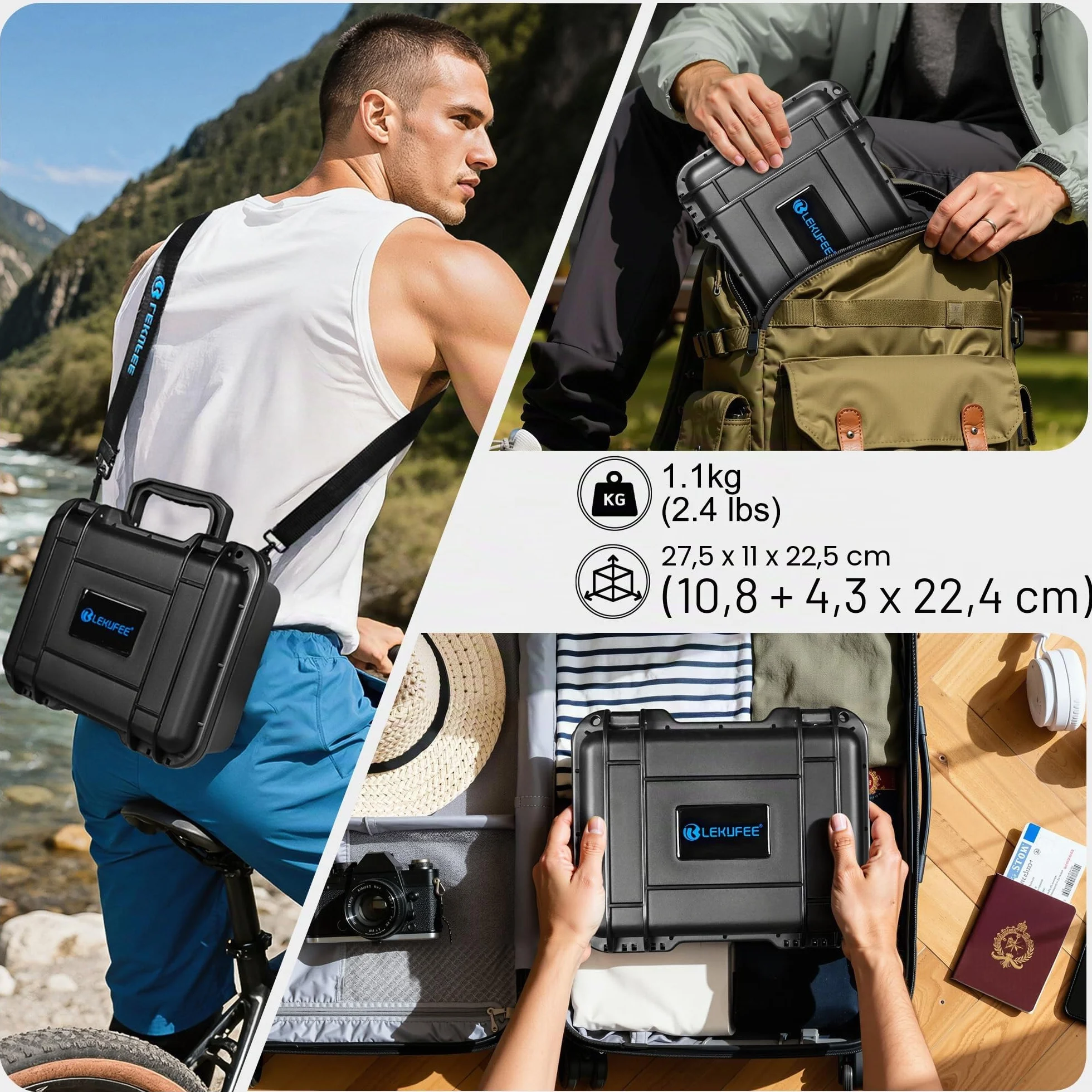 LEKUFEE Custodia Rigida Impermeabile per Insta360 Ace Pro 2/Insta360 Ace Pro/Insta360 Ace Action Cam e Insta360 Ace Pro accessori (Solo Valigia)