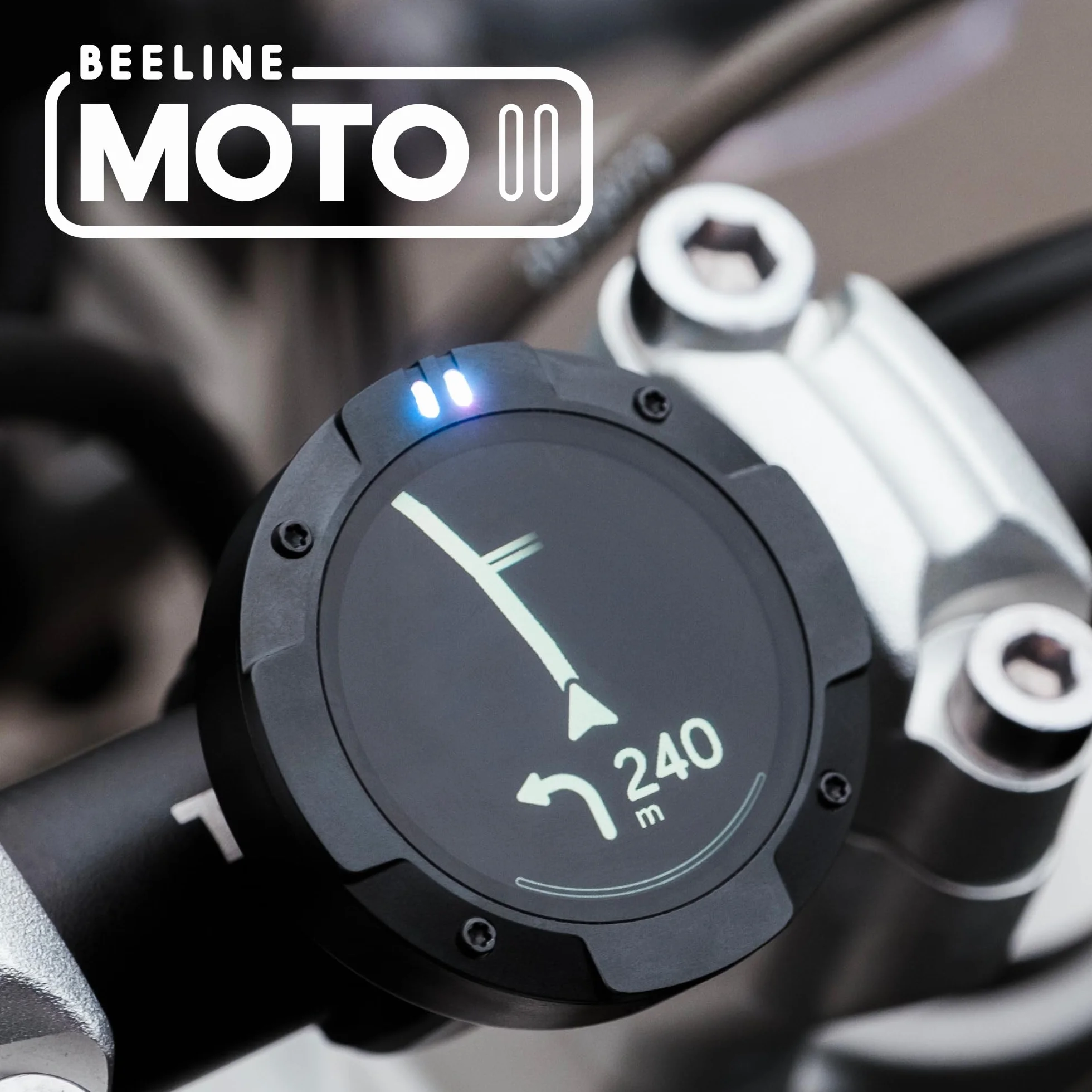 Beeline Moto II - Navigatore GPS da Moto - Schermo Ultra-luminoso | Navigazione, Velocità, Orario Arrivo | Batteria 14 ore, Impermeabile IP67 Antiurto, ricarica USB-C, Aggancio Universale al Manubrio