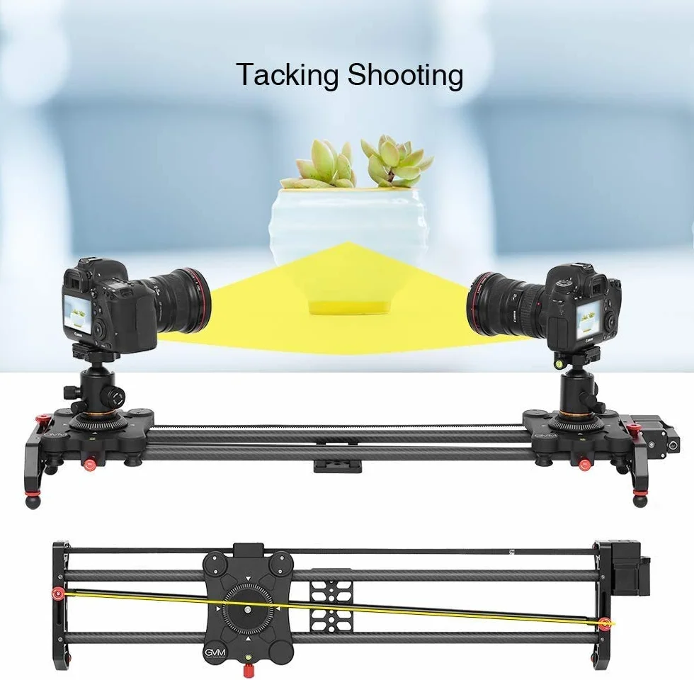 GVM Slider 80cm per Fotocamera Motorizzato, Slider Video da Fibra di Carbonio con Time-lapse, Tracking e Otturatore a 120° per Fotocamere DSLR Foto e Video DV, Binario per Carrello della Fotocamera