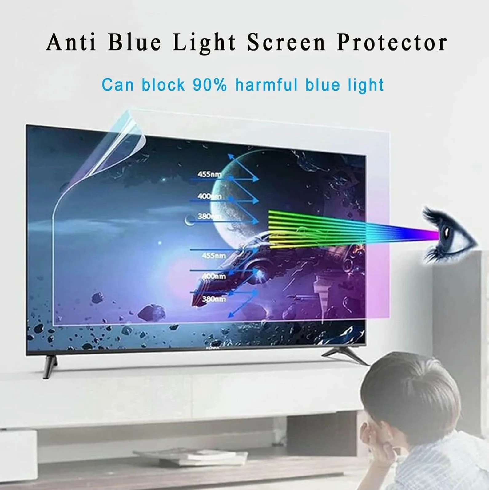 Pellicola Antiriflesso per TV 32-55 Pollici, Protezione Schermo Smerigliata, Riduzione Abbagliamento, Filtro UV