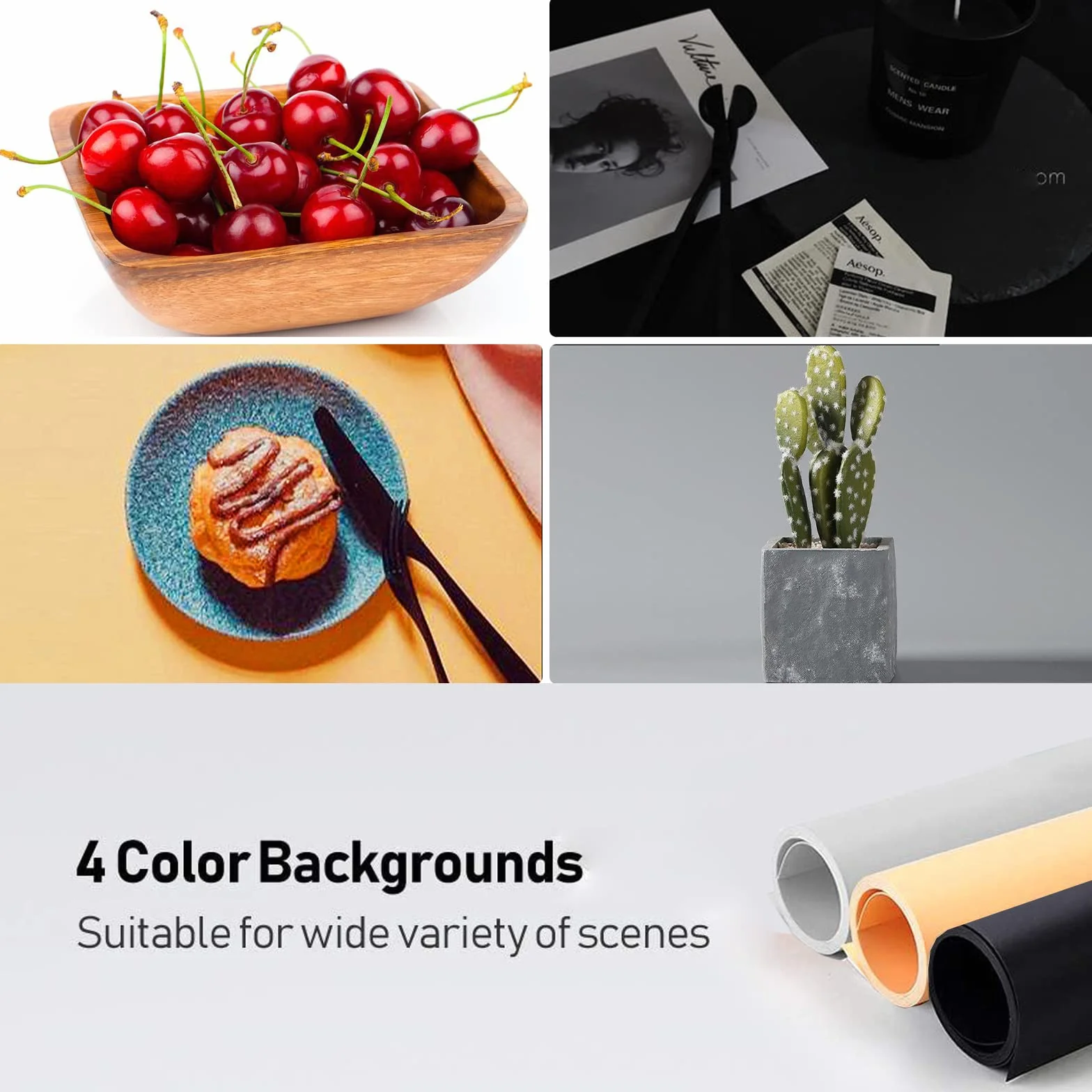 Tavolo da Tiro Fotografico con 3 Fondali in PVC, 60 x 130 cm Still Life Shooting Background Stand, Pieghevole e Portatile per e-commerce Prodotto Foto e Visualizzazione del Prodotto