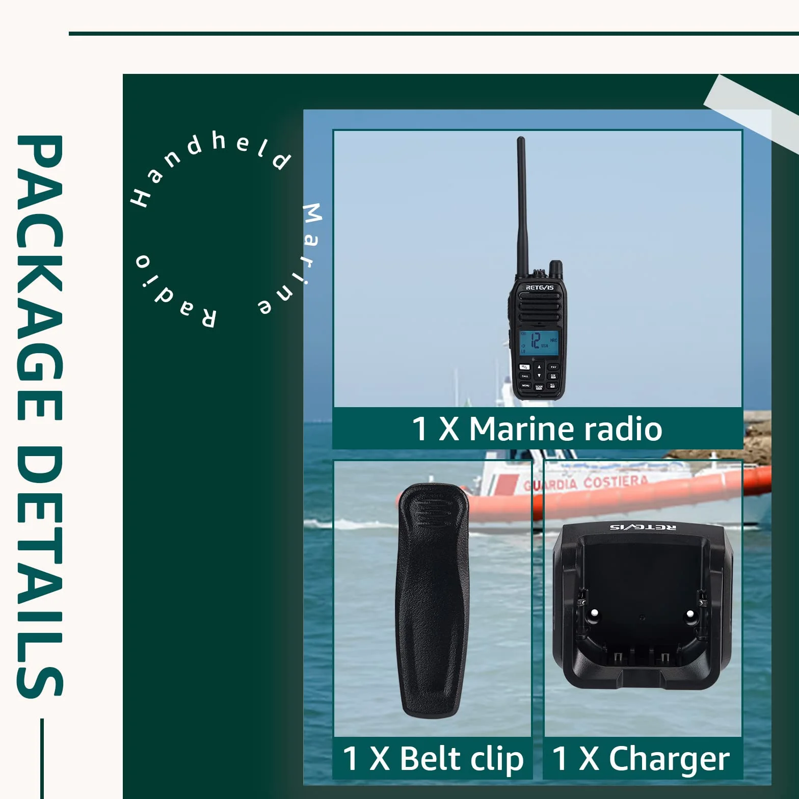 Retevis RM21 Radio Marina Palmare Walkie Talkie Impermeabile IP67 Riduzione Intelligente del Rumore AI 88 Canali