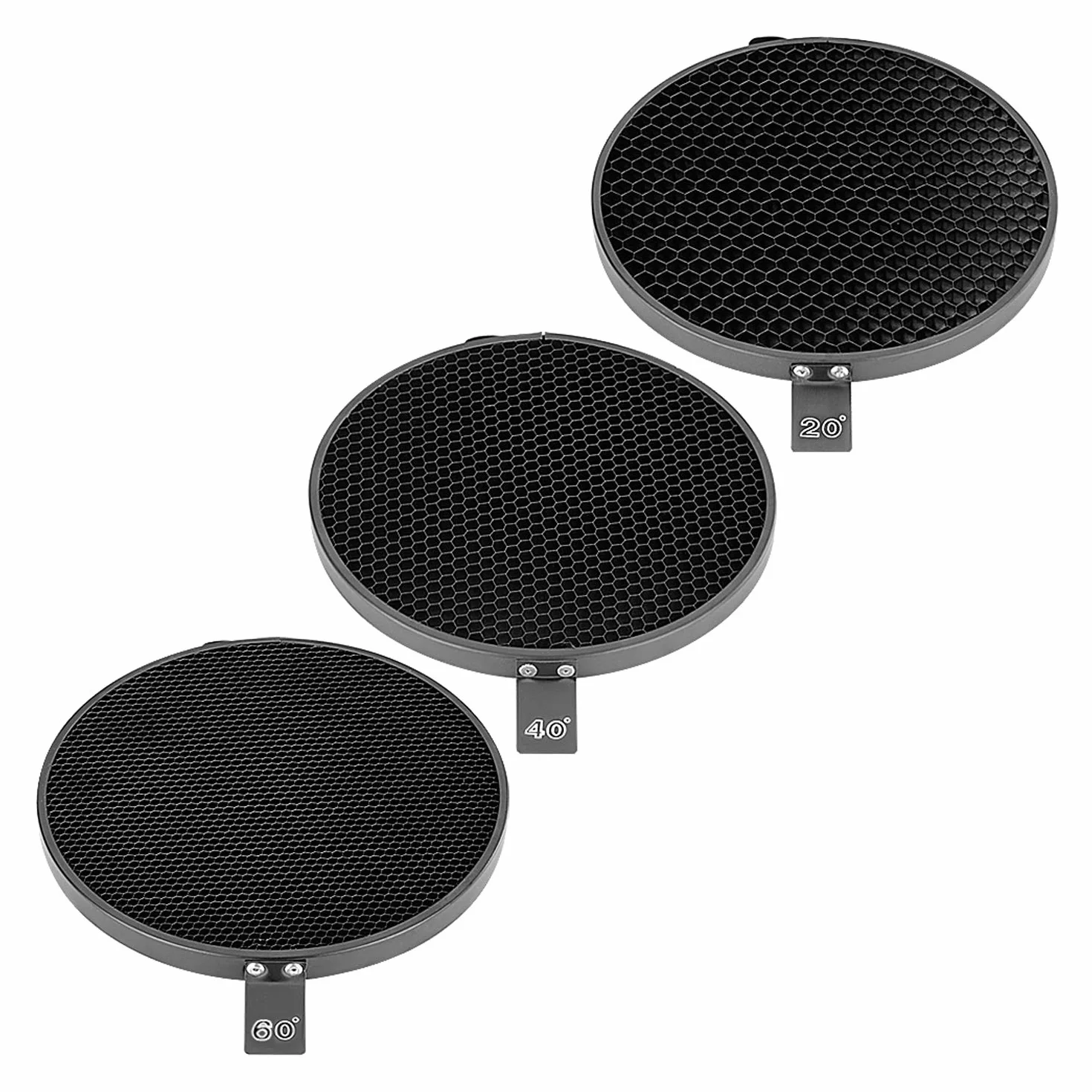 Neewer Riflettore standard 7 pollici/18 centimetri diffusore morbido con 20/40/60 gradi griglia a nido d'ape per Bowens Mount Studio Flash Strobe Light Monolight