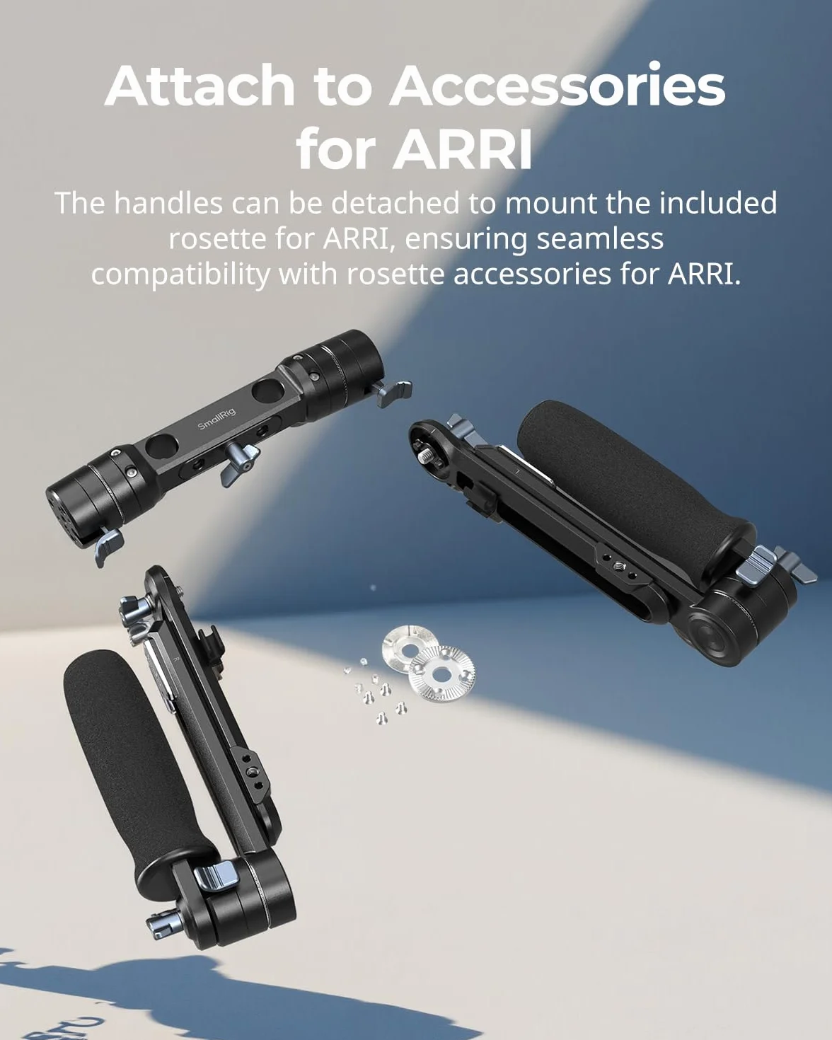 SMALLRIG Supporto a spalla con doppia impugnatura per aste LWS da 15 mm, rotazione One-Touch, supporto a spalla per fotocamera - 5205