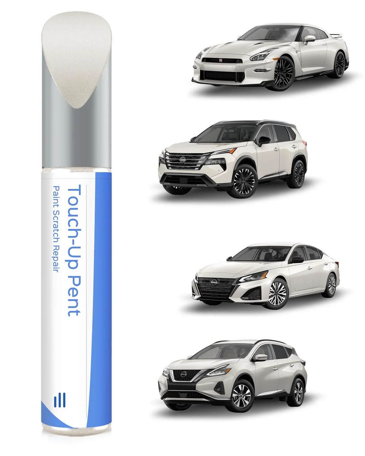 Penna a vernice per Nissan QAB Pearl White Tricoat - Corrispondenza esatta per chip e graffi