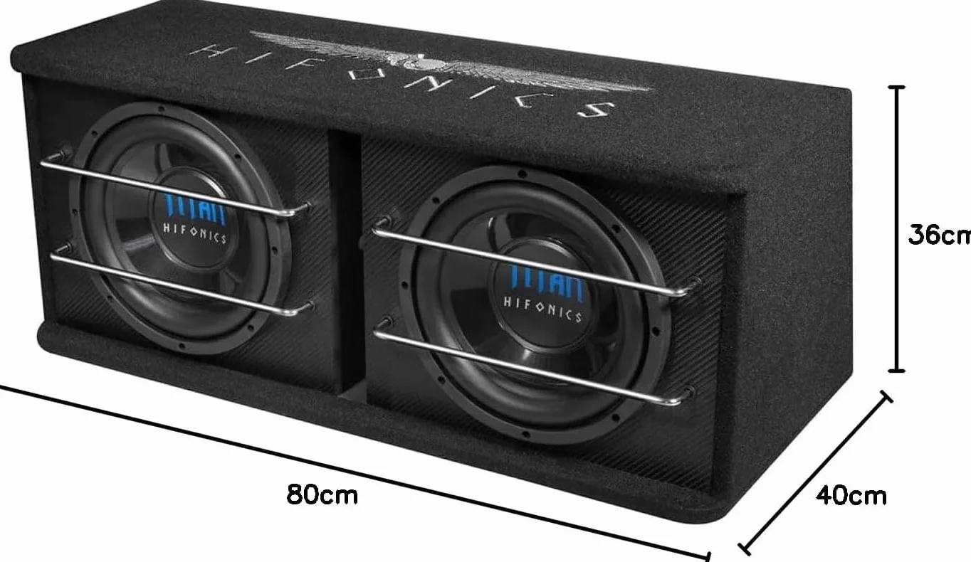 HIFONICS TDA250R | 2 x 25 cm (10') Aktiv-Dual-Bassreflex Subwoofer