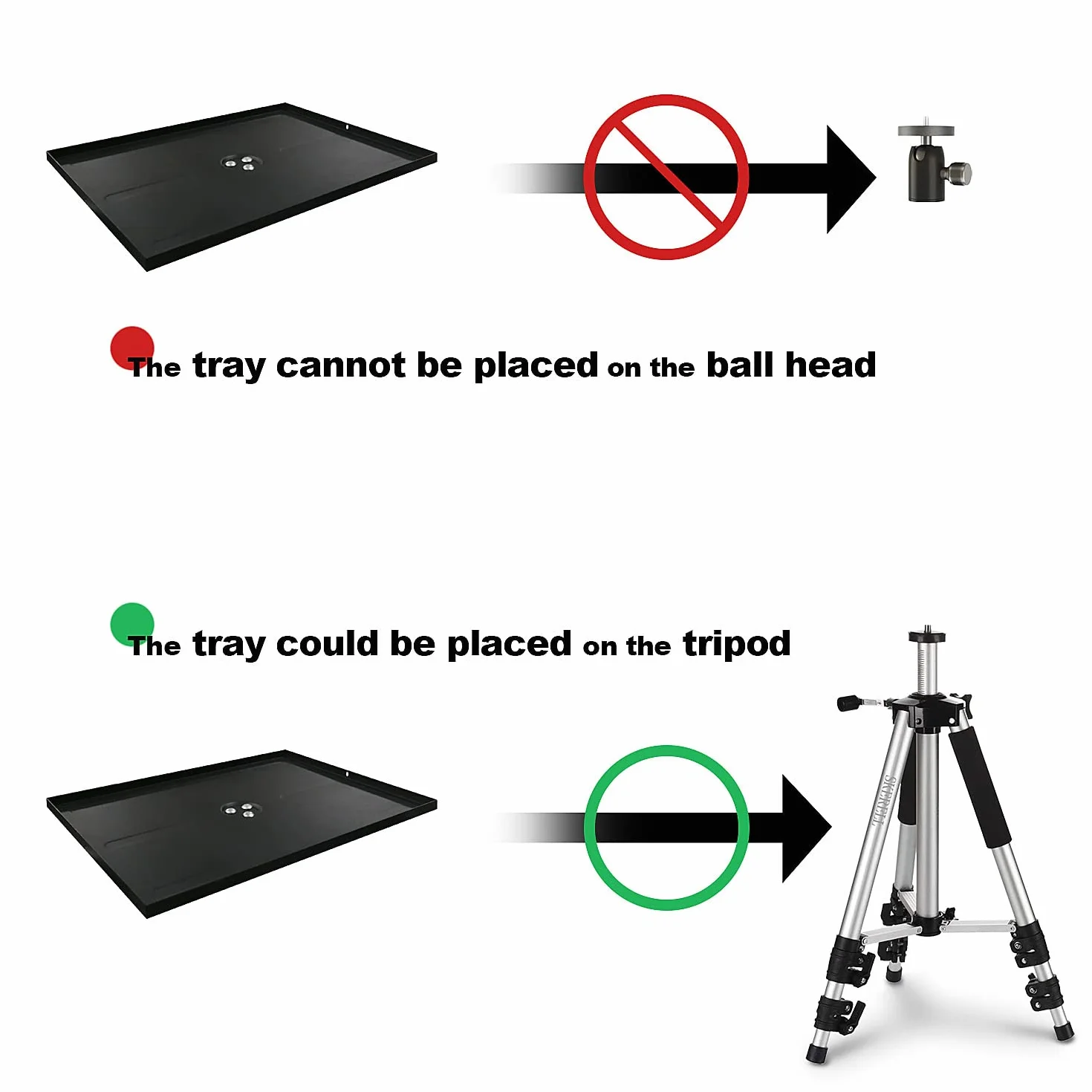 SKERELL Supporto per proiettore, supporto universale per laptop, treppiede in lega di alluminio con vassoio e testa a sfera, borsa per il trasporto, altezza regolabile da 17 a 48 pollici (argento)