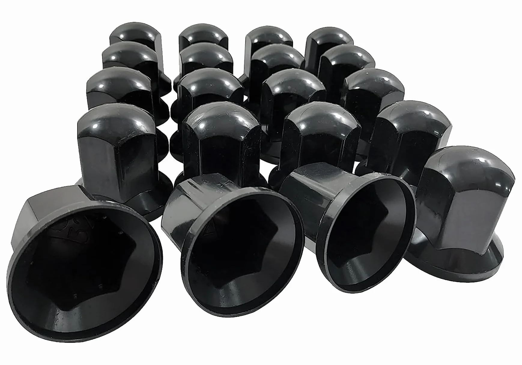 80 pezzi x 32 mm di colore nero, tappi per dadi ruota in plastica ABS per camion, camion, rimorchi, autobus, roulotte, accessori