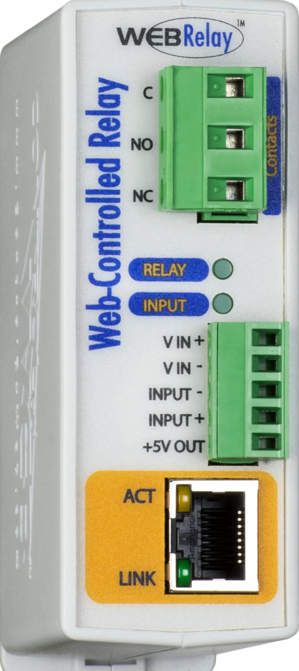 WebRelay Relè Ethernet accessibile remoto e modulo di ingresso digitale (richiesta alimentazione 9-28 VDC | X-WR-1R12-1I-I)