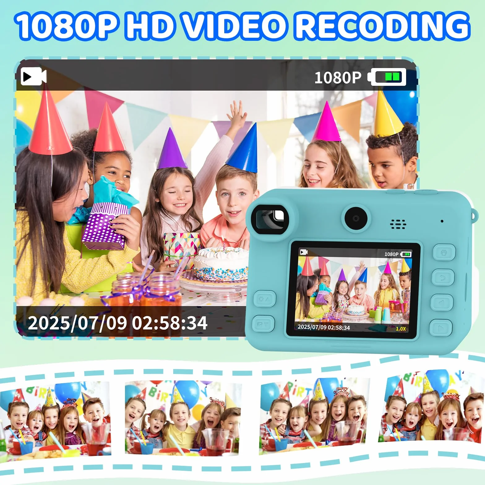 Macchina fotografica bambini istantanea,Regalo di Natale e Compleanno per giochi Bambina 4 5 6 7 8 9 10 11 12 Anni, Fotocamera Digitale Selfie 1080P con 3 Rotoli di Carta Termica e Scheda da 32GB