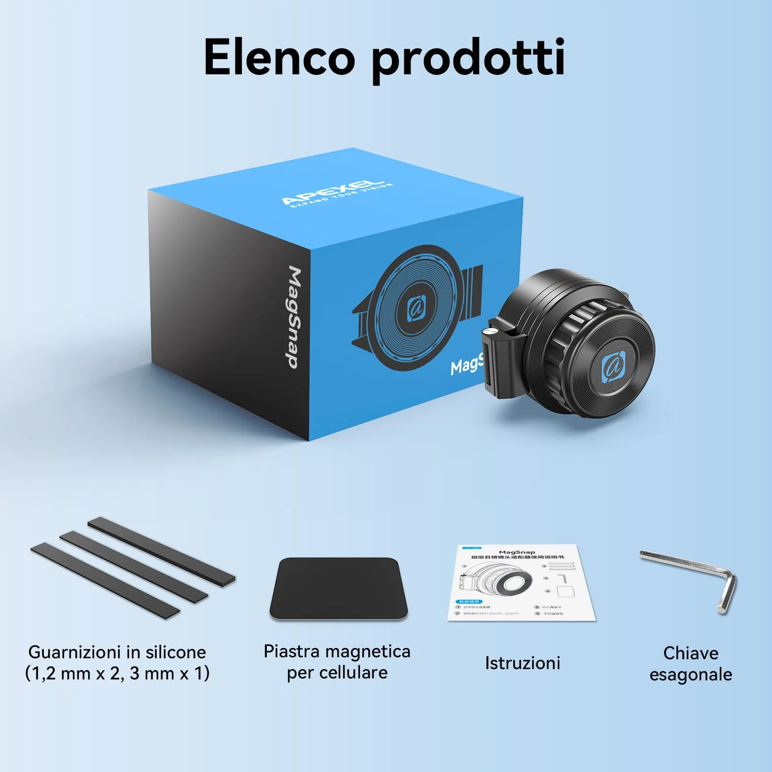 APEXEL Adattatore magnetico universale per smartphone per binocoli, telescopi, cannocchiali e microscopi. Adattatore oculare 45-55mm, compatibile con la maggior parte dei cellulari