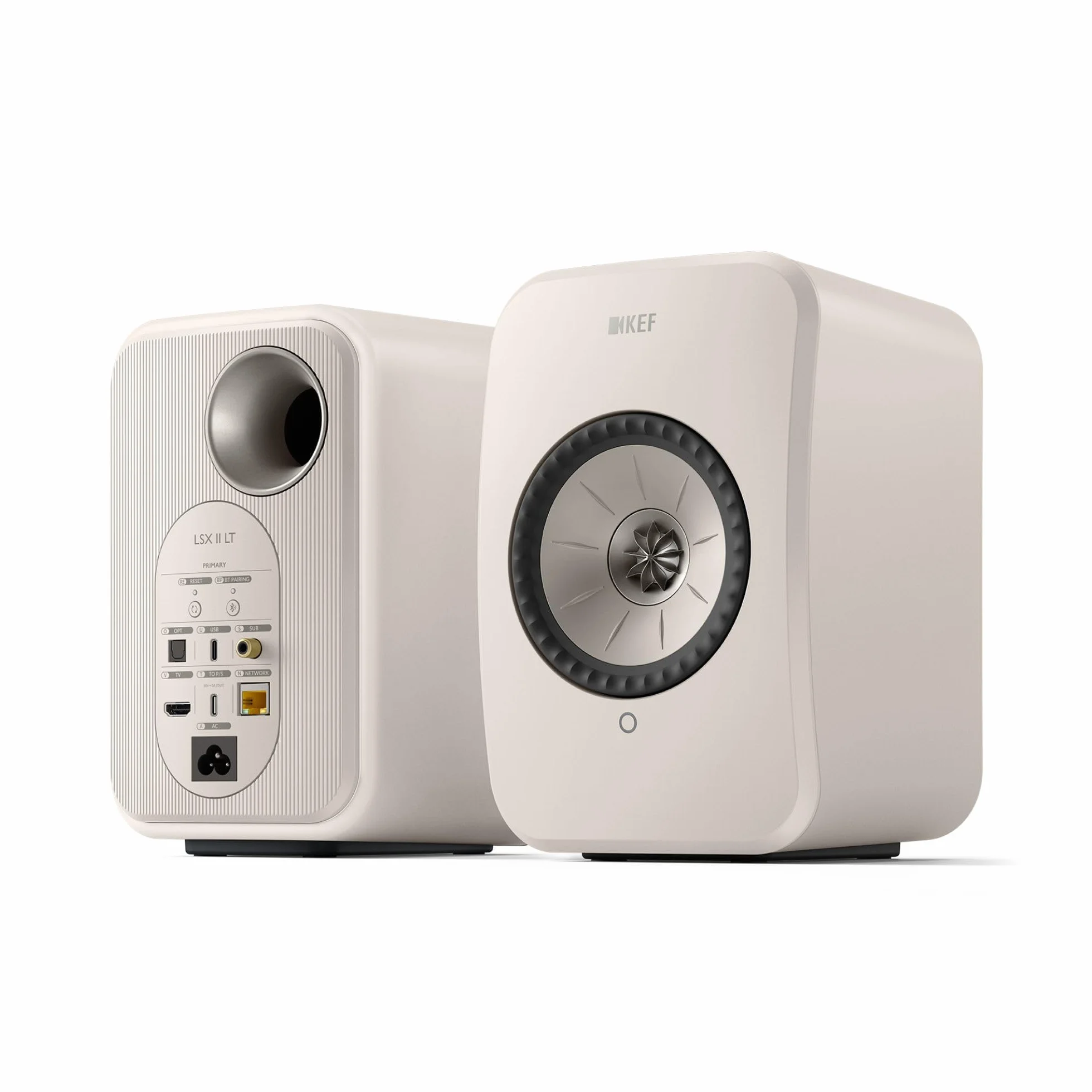 KEF LSX II LT Diffusori attivi wireless, Stone White, HDMI ARC, Bluetooth, AirPlay 2