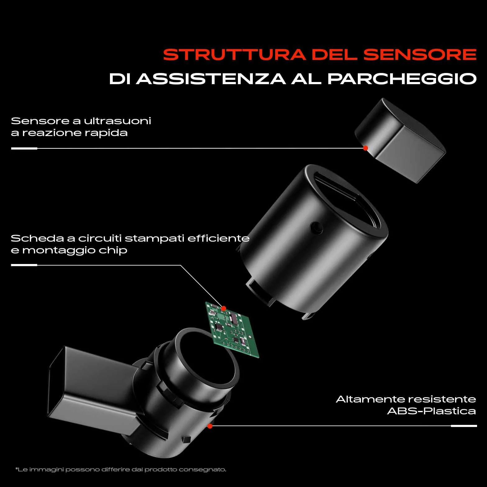 Frankberg 4x Sensore di Parcheggio PDC Compatibile 312 0.9L 2012-2019 319 0.9L 2013-2019 4C 960 1.7L 2013-2019