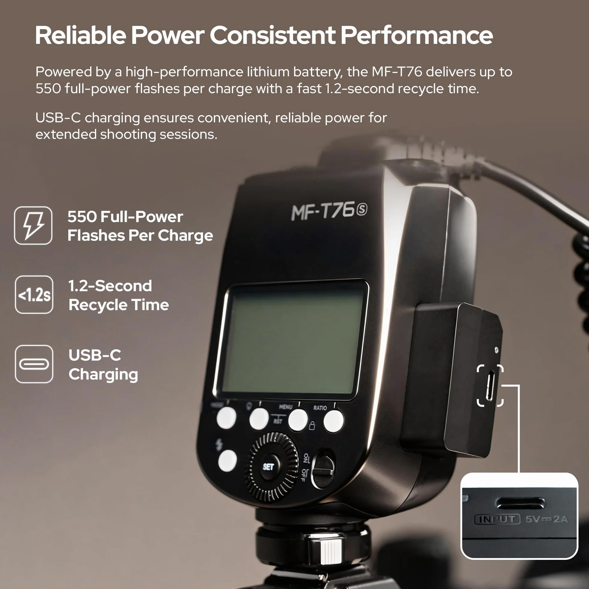 Godox MF-T76 S Dual-Head Macro Flash 76Ws GN 22.4 TTL per Sony