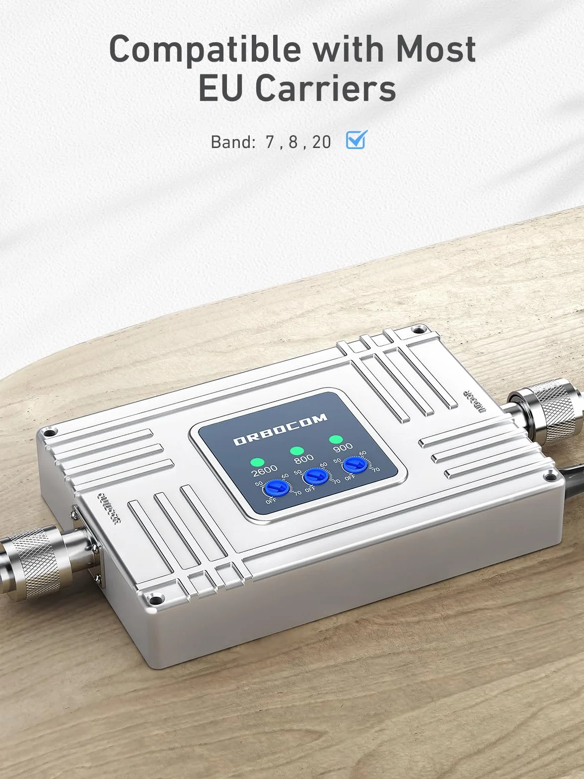 Ripetitore Segnale Cellulare Banda 20/8/7 4G 3G Supporta Wind Tre TIM e Iliad, ecc Amplificatore Segnale Cellulare Per la Casa Ufficio Ripetitore GSM con Antenna Omni