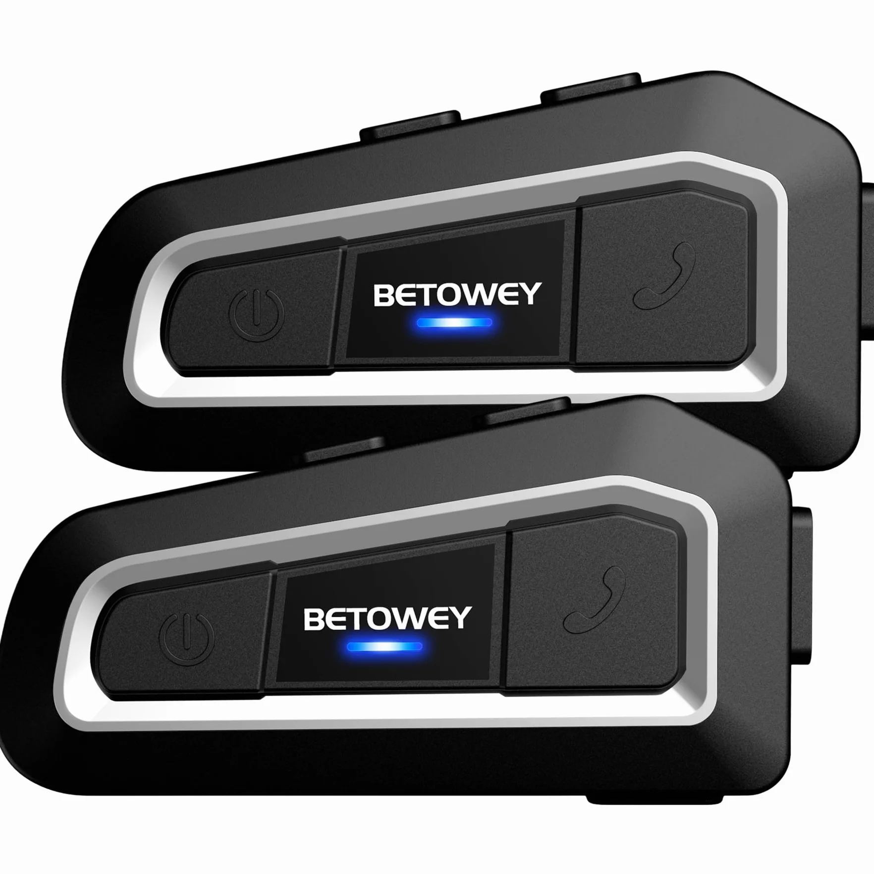 Interfono Moto Bluetooth Coppia TK-X2 Auricolari Moto Casco con Cancellazione del Rumore, Distanza 1KM, Radio FM, Sistema di Comunicazione Moto Universale