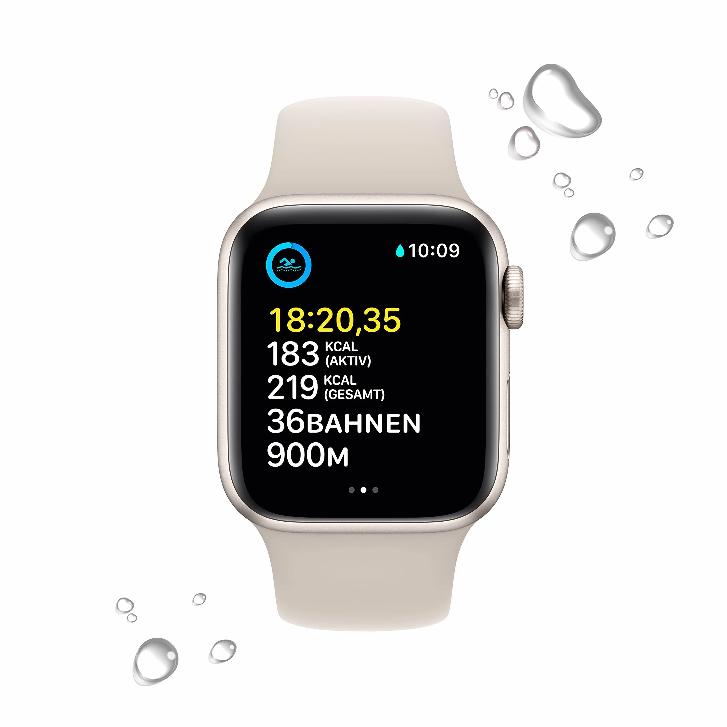 Apple Watch SE (2a generazione) (GPS + cellulare, 40 mm) - Custodia in alluminio Polarstern con cinturino sportivo Polarstern - Normale (Ricondizionato)