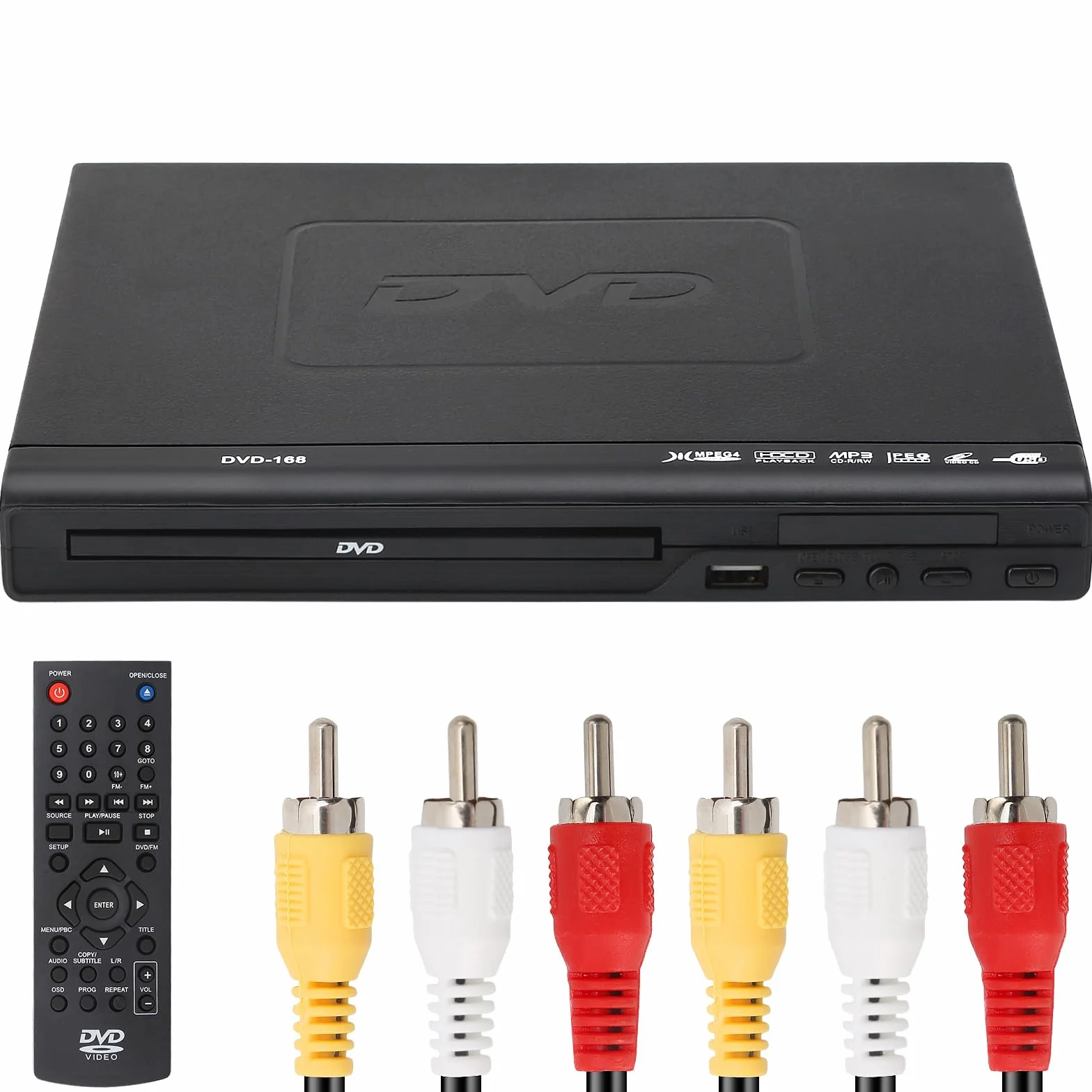 Lettore DVD, Lettore VCD per TV con Cavo AV, Lettore CD USB Multifunzione Giocatore con Telecomando per Casa Sistema stereo