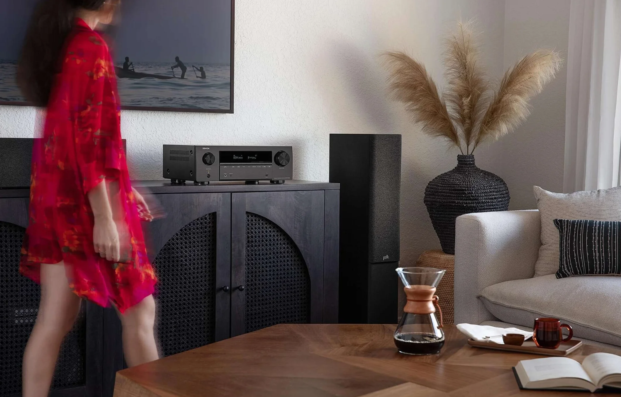 DENON AVR-X1700HDAB, Ricevitore AV a 7.2 canali, amplificatore HiFi con Dolby Atmos, DTS:X, 6 ingressi HDMI e 1 uscita, 8K HDMI, Bluetooth, WLAN, AirPlay 2, HEOS Multiroom, compatibile con Alexa