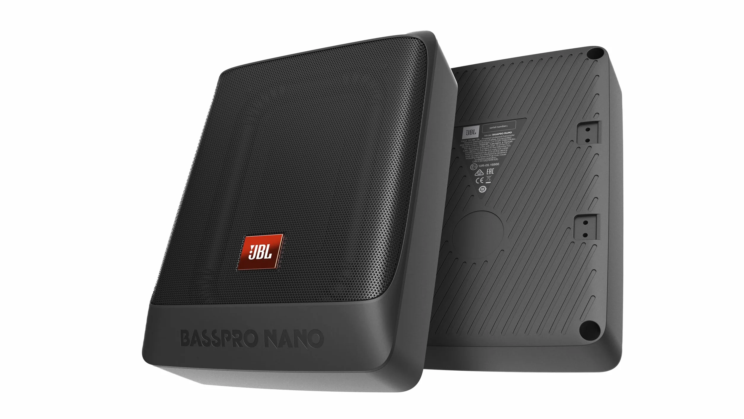 JBL BassPro NANO Subwoofer Attivo Auto Sotto il Sedile Ultracompatto 6" x 8" - Cassa JBL Subwoofer Auto Amplificato Sottosedile da 200 Watt