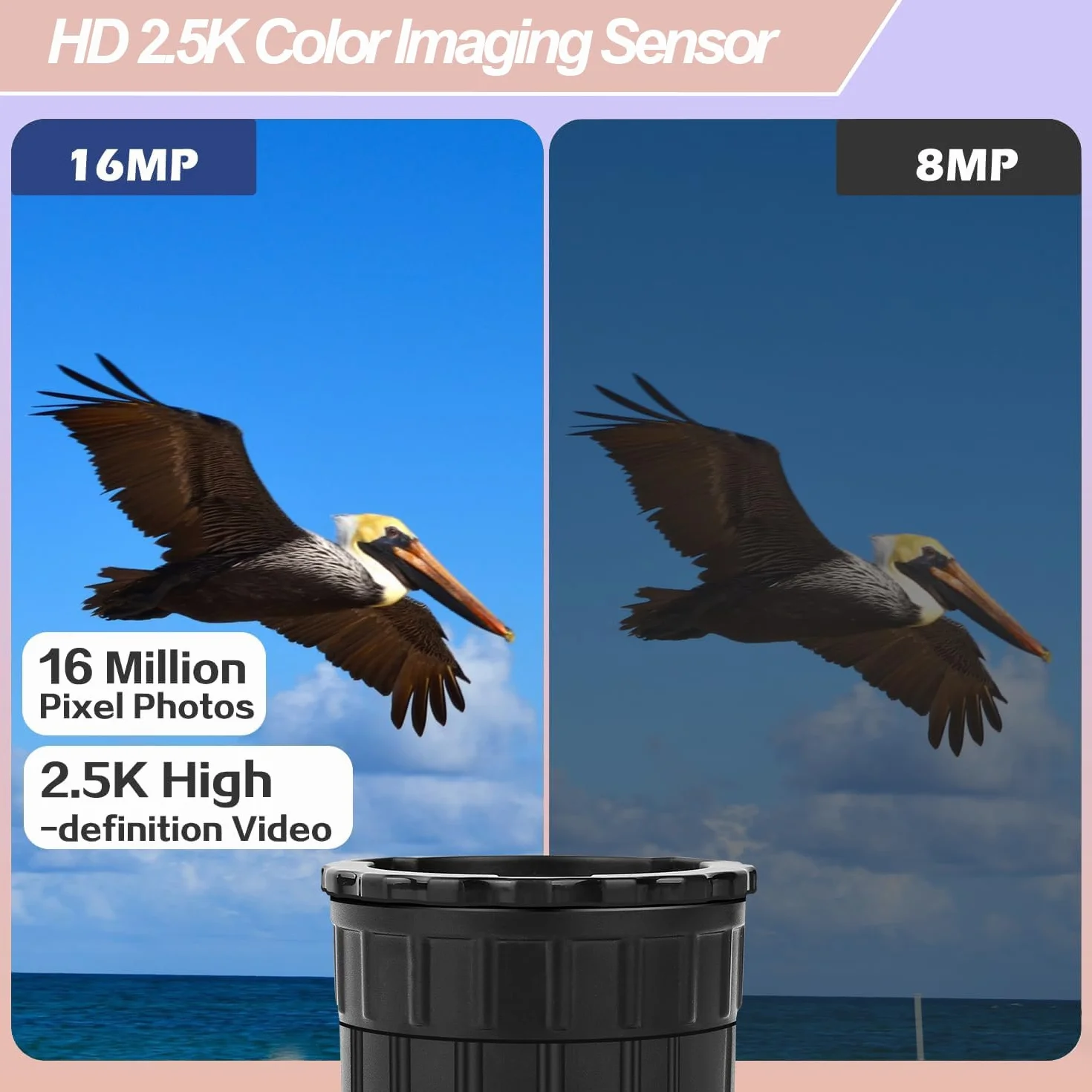 Telecamera elettronica WiFi per telescopio con schermo da 1,5 pollici, video 2,5K, 1920 x 1080 pixel, adatta per microscopio ottico da 24-50 mm e binocolo monoculare, con scheda di memoria da 64 GB